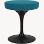 Saarinen Tulip Stool - Classic Boucle, Aegean, Black