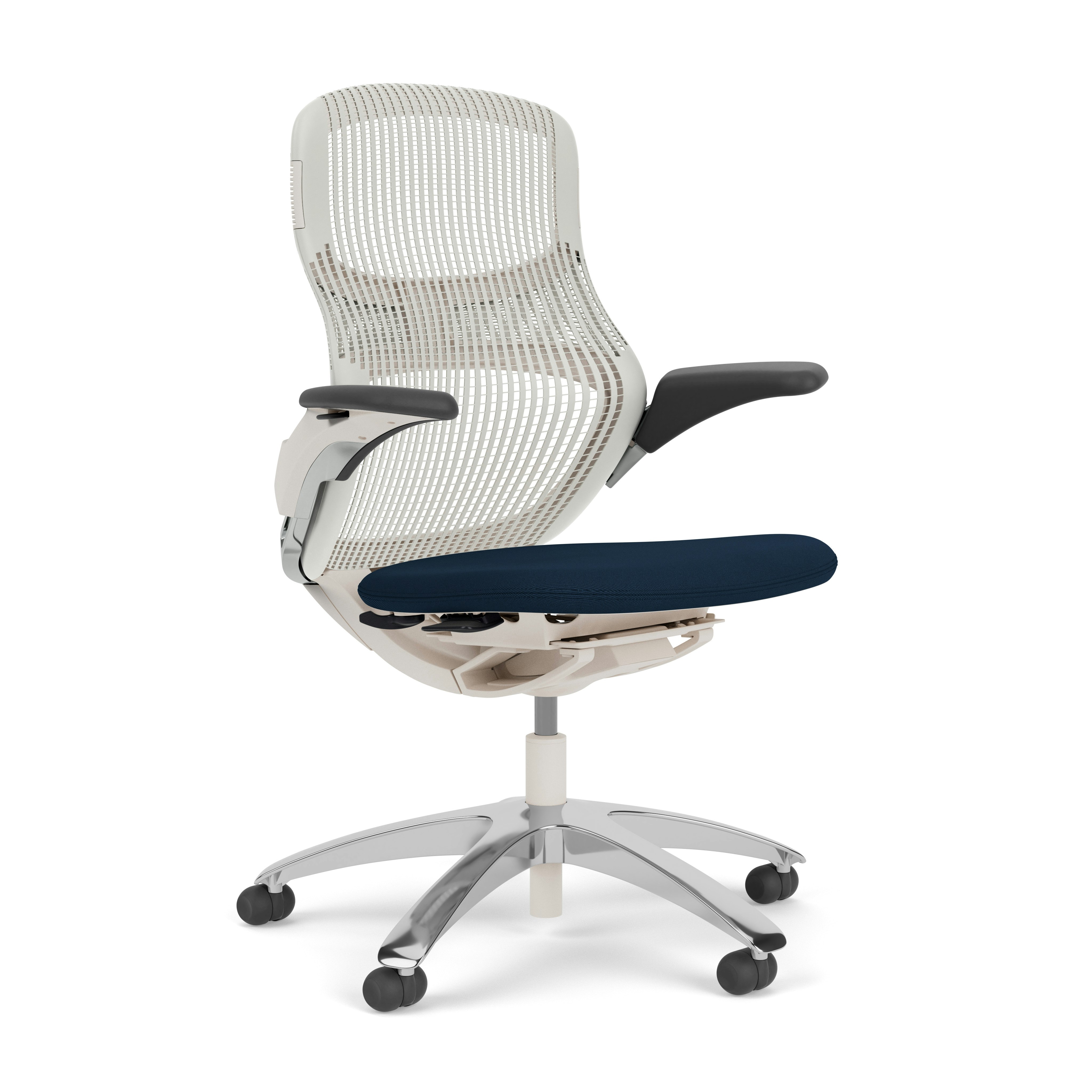 Generation Chair - Light, Height Adjustable, Meteor, Generation, Bluemarine, Polished Aluminum, Hard Wheel