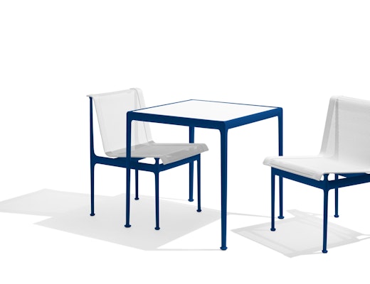1966 Dining Armless Chair and Square Dining Table in Blue 1966 Collection Dining Armless Chair Square Dining Table blue Richard Schultz patio outdoor furniture