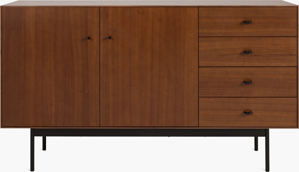 Loop Credenza - Walnut,  Black