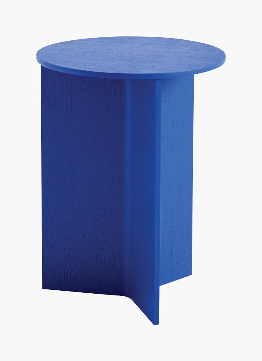 Wood Slit Side Table, Blue