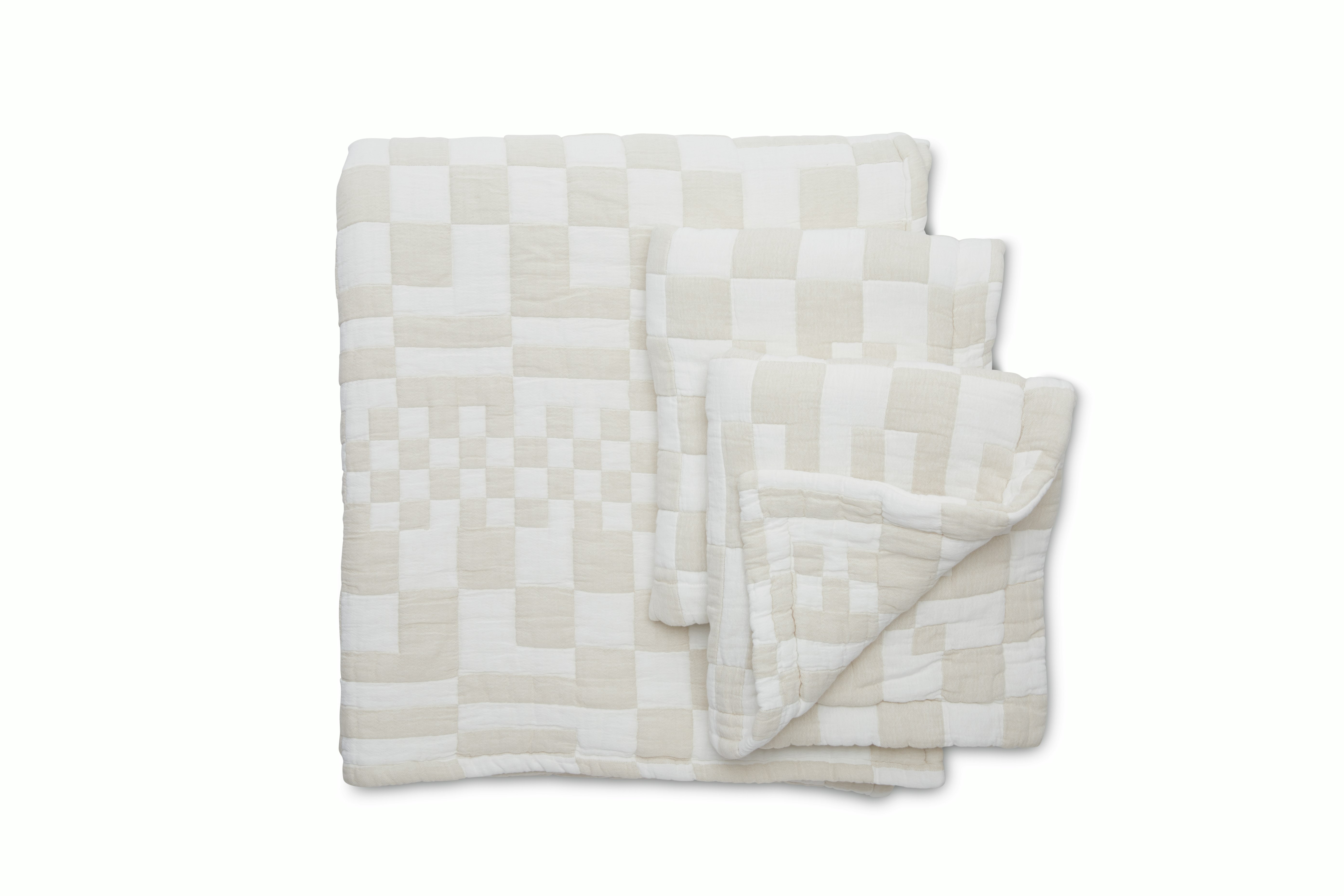 Dusen Dusen Beige Check Bedding