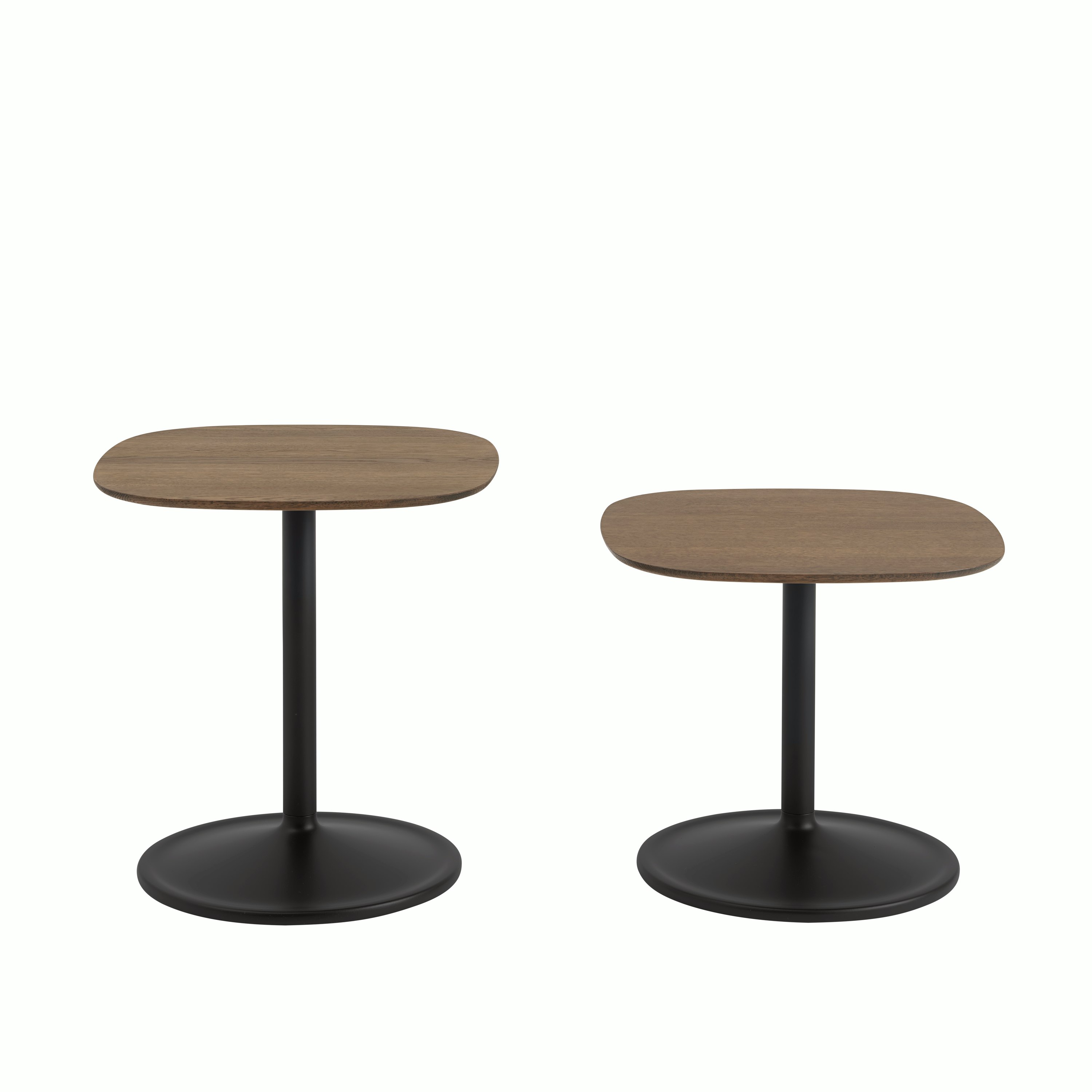 Soft side table 45x45 h40 h48 smoked oak black Muuto 6189x6189 org