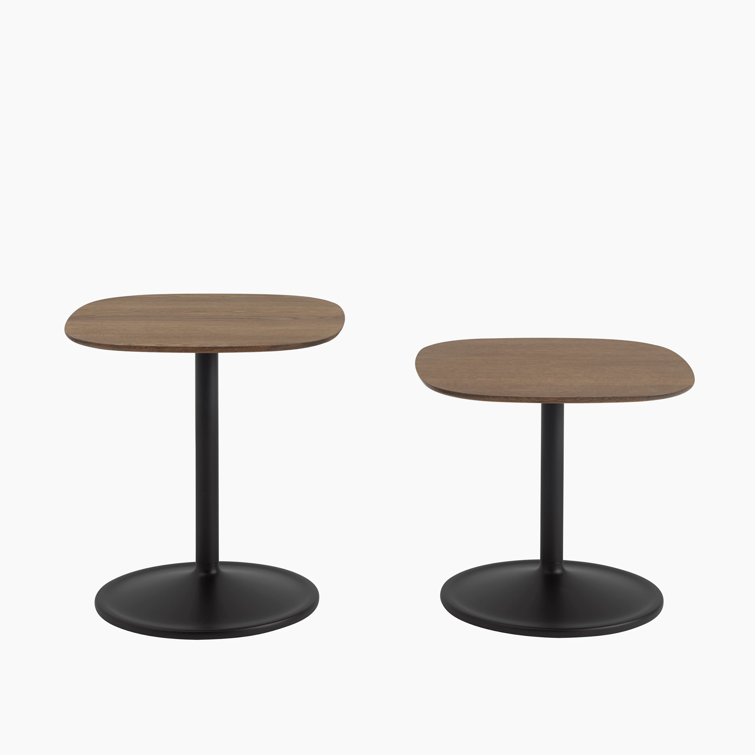 Soft side table 45x45 h40 h48 smoked oak black Muuto 6189x6189 org