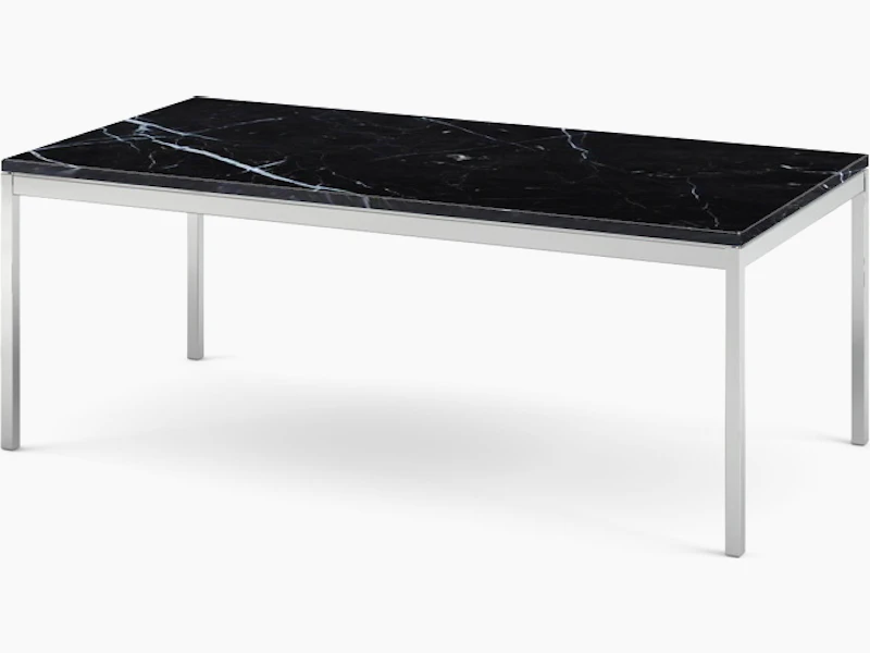 Florence Knoll Rectangular Coffee Table - 45 X 22, 17, Polished Nero Marquina