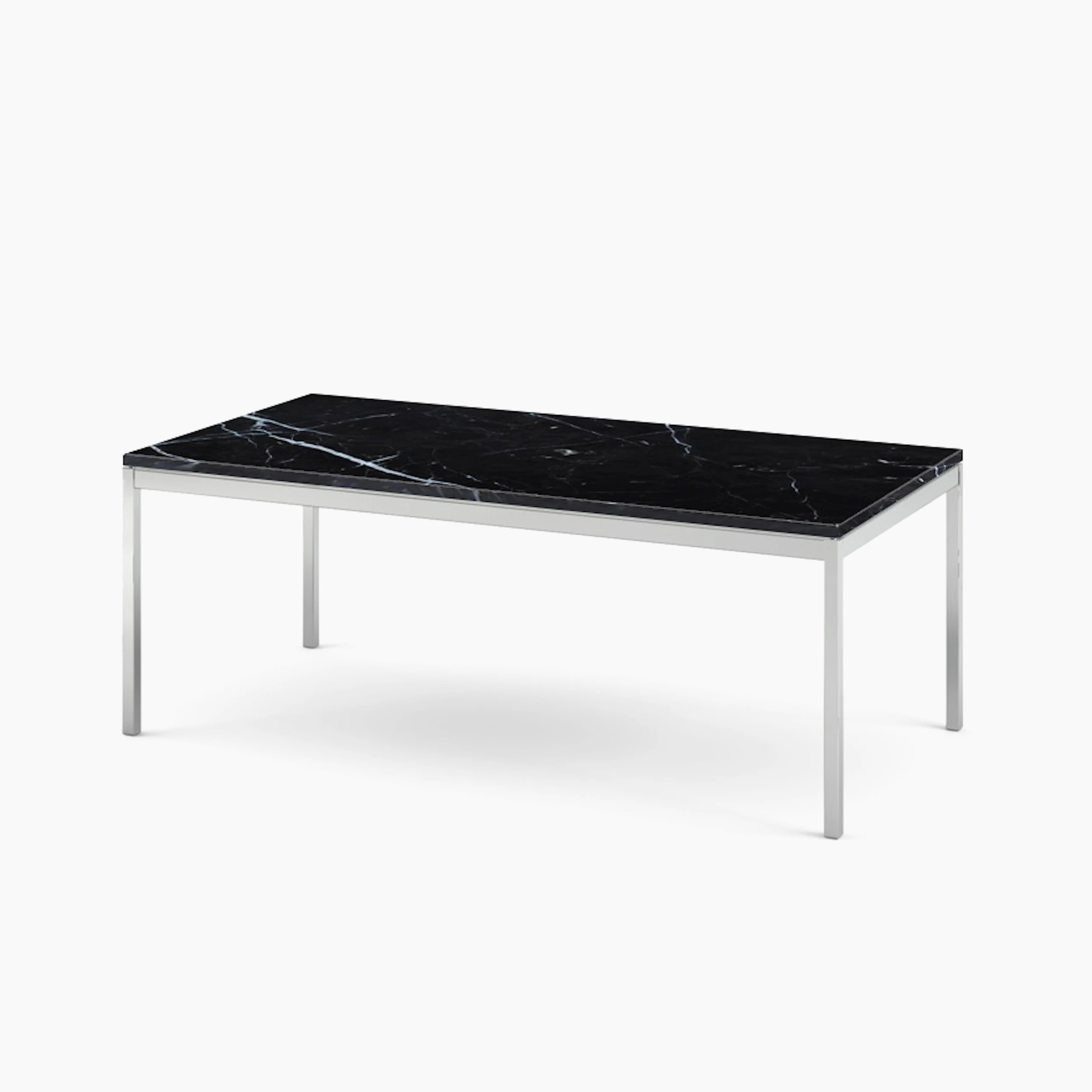 Florence Knoll Rectangular Coffee Table - 45 X 22, 17, Polished Nero Marquina