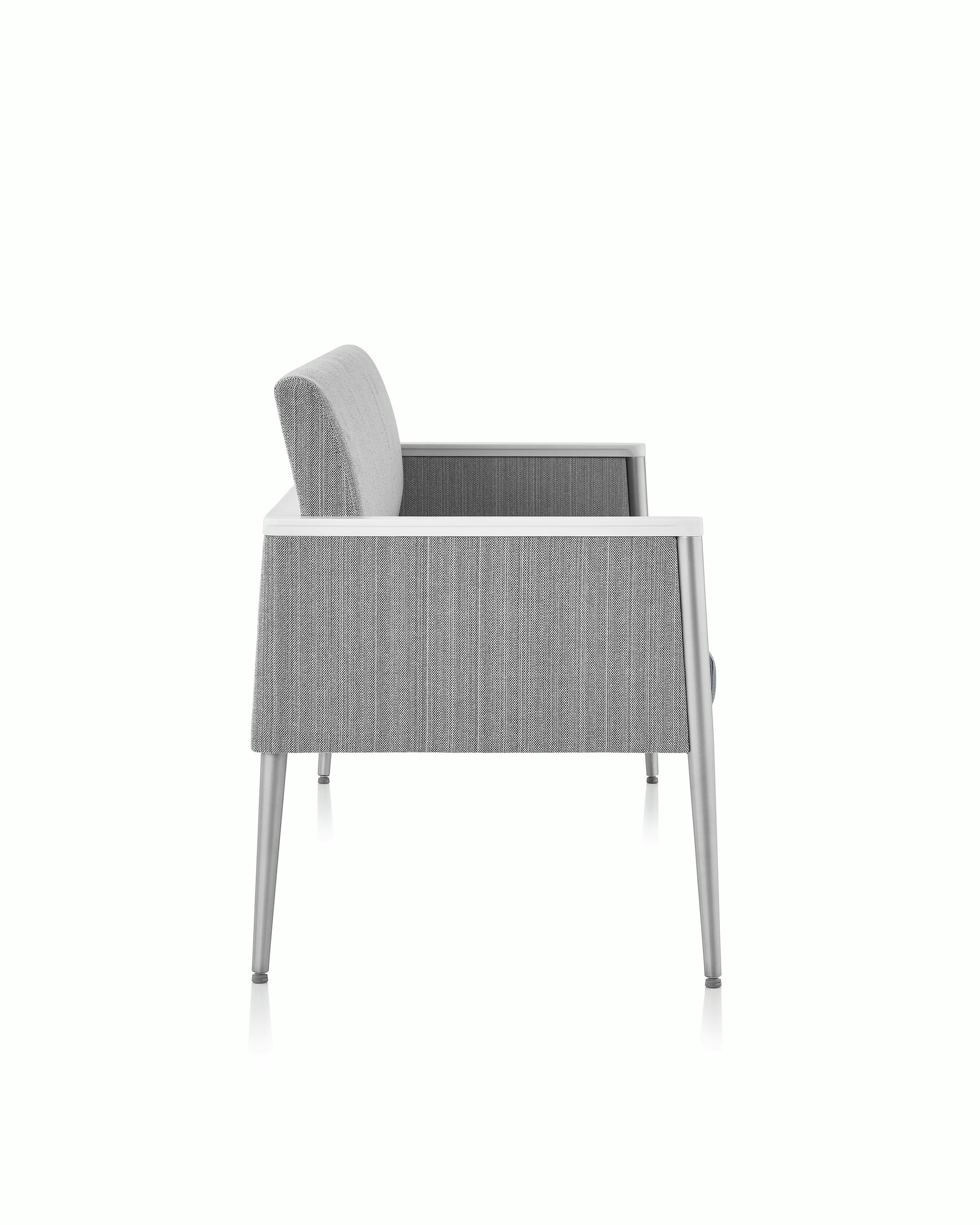 Side view of Palisade Multiple seating on white sweep.