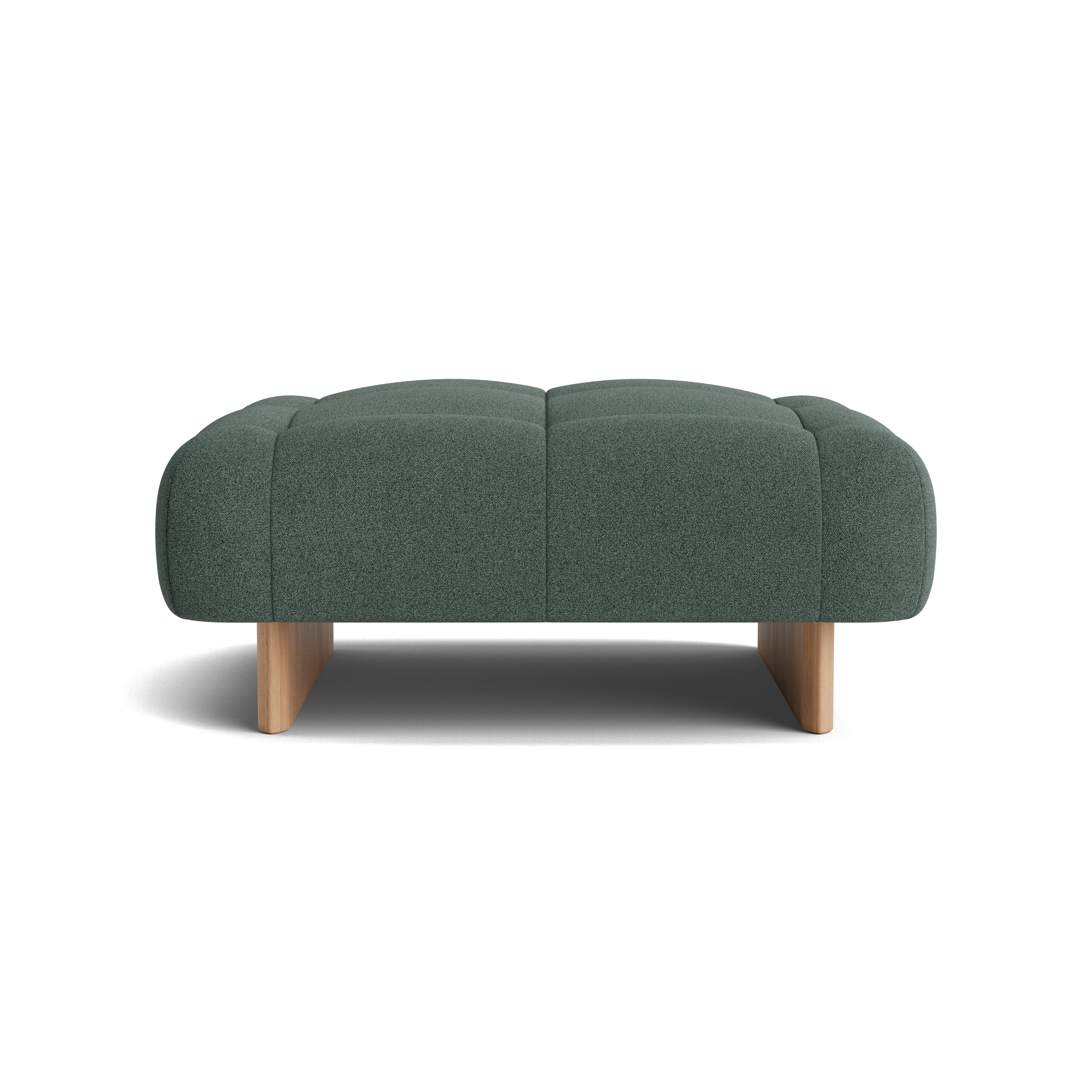 Quilton Lift Ottoman - Pecora, Green, Lacquered Oak