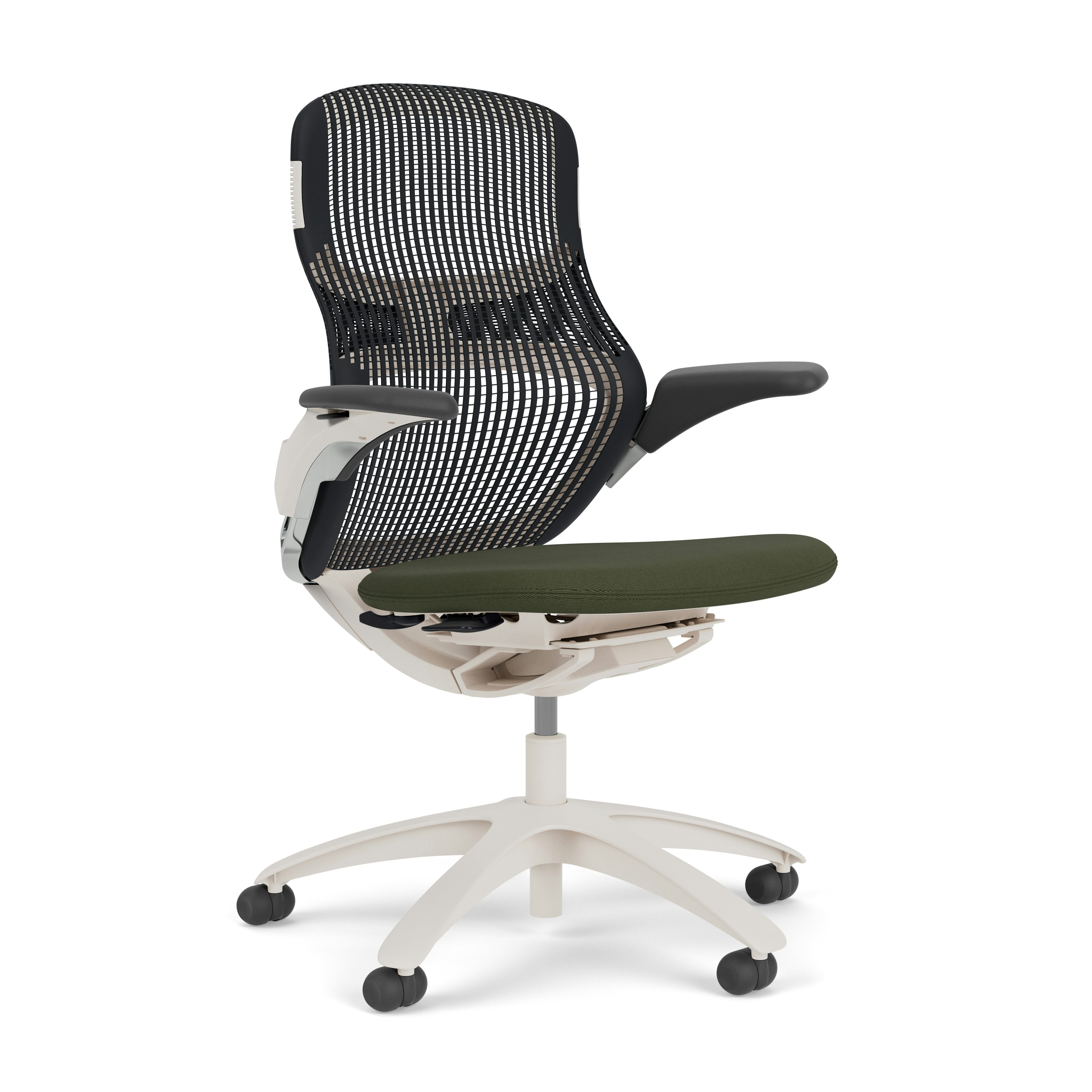 Generation Chair - Light, Height Adjustable, Onyx, Generation, Olive, Plastic Standard, Hard Wheel