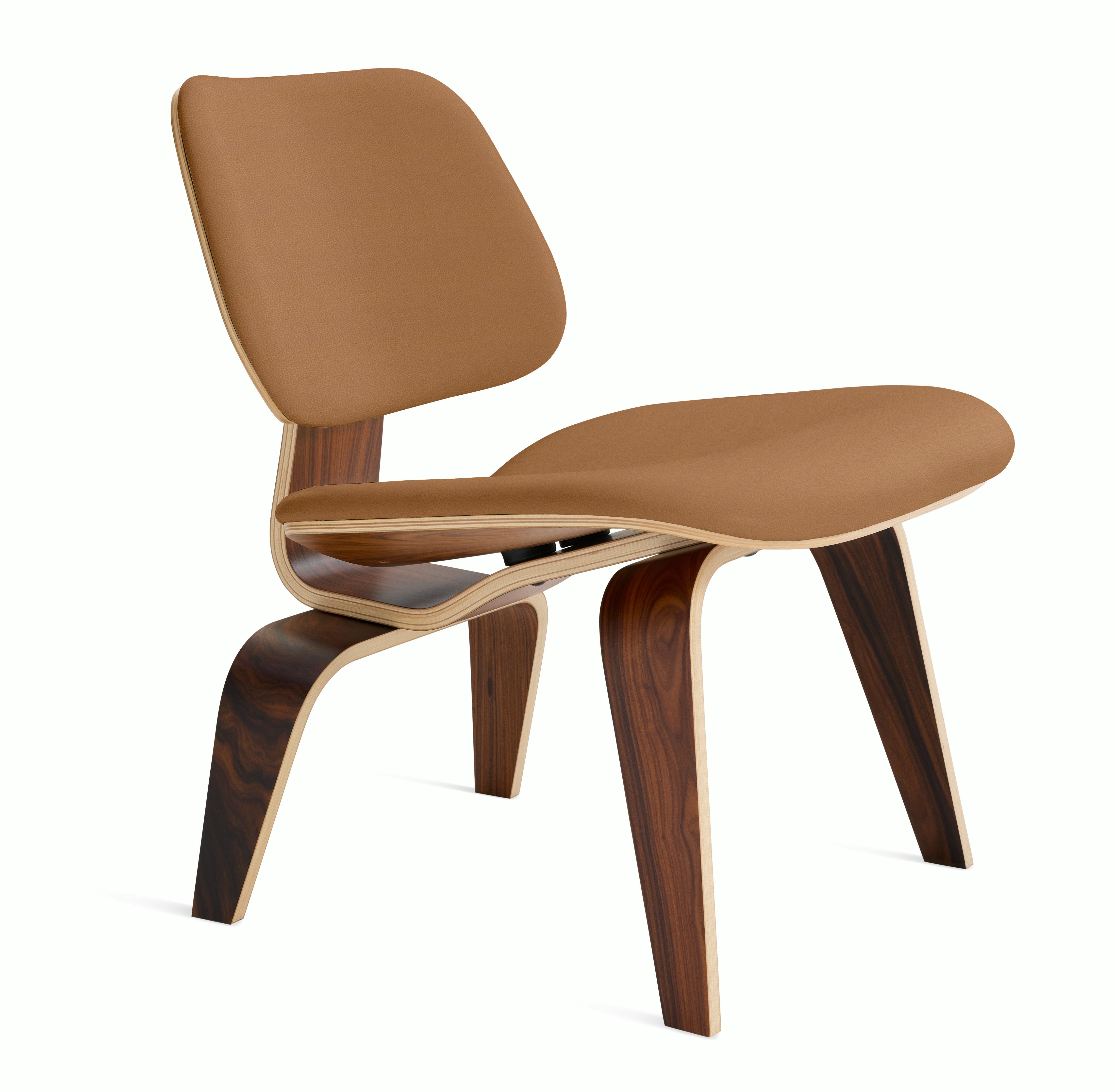 Eames Molded Plywood Lounge Chair Wood Base (LCW) - Upholstered,  Ebony,  Beck,  030 Woodlet