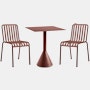 Palissade Cafe Set - Cone Table Square and 2 Side Chairs