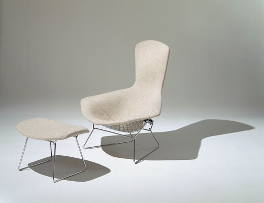 Bertoia Bird Lounge Chair and Ottoman Bertoia Bird Chair and Ottoman with white cover