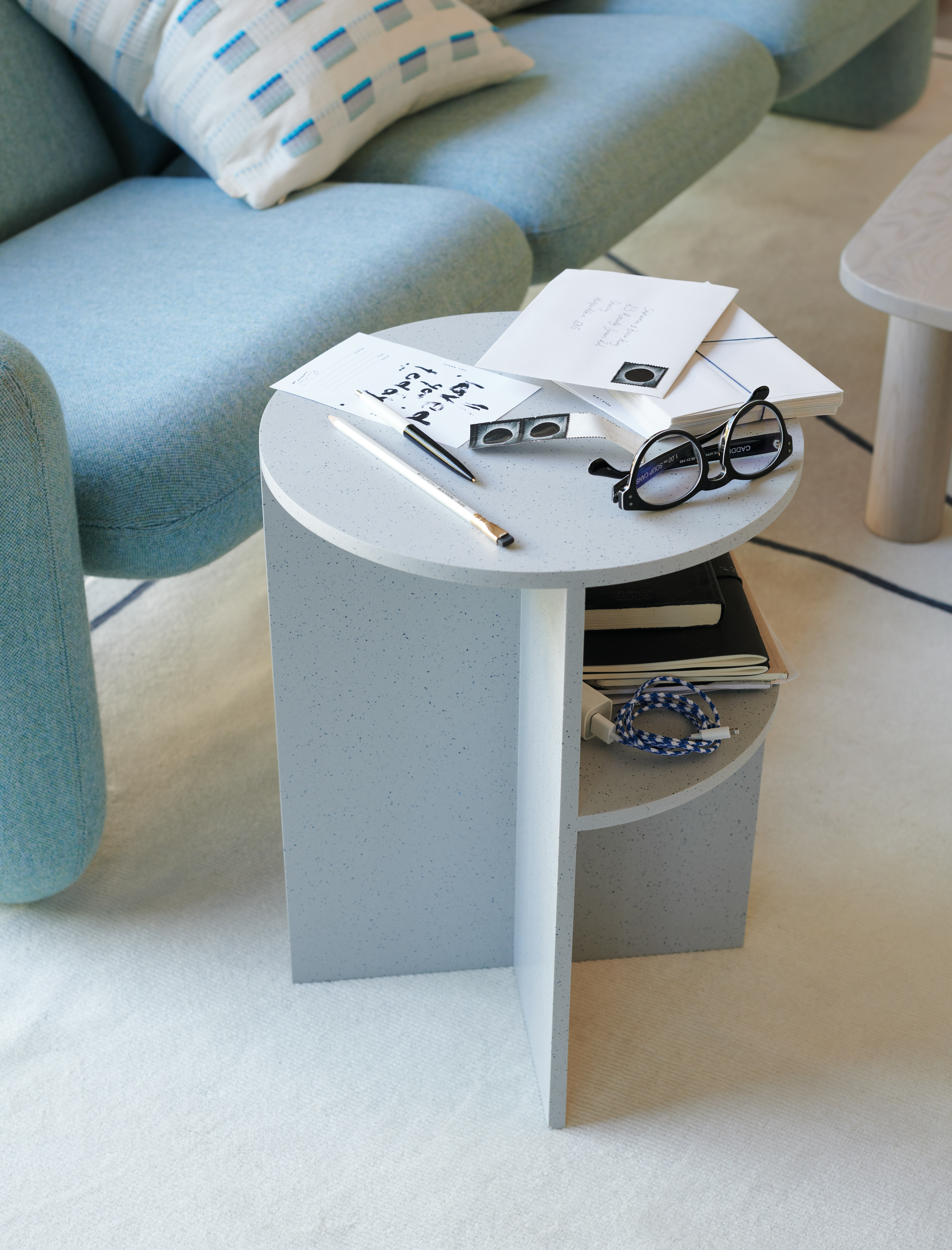 Halves Side Table in a living room setting