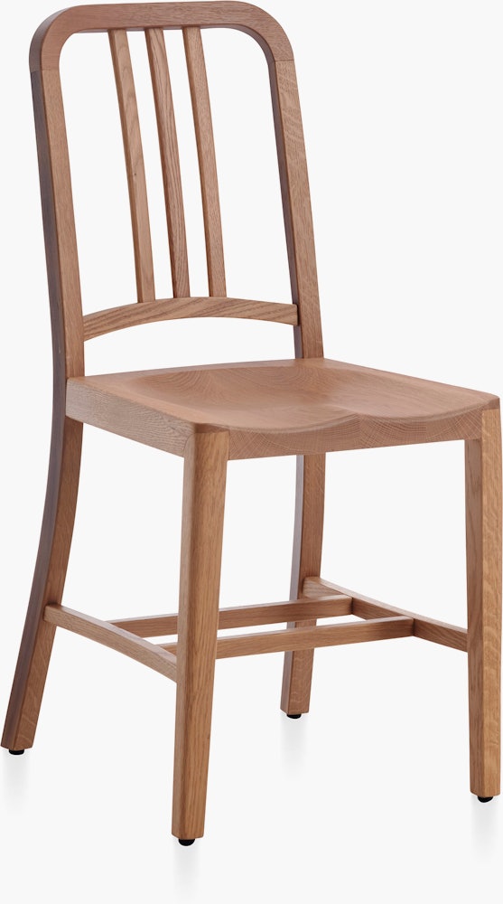 Navy Wood Chair - White Oak