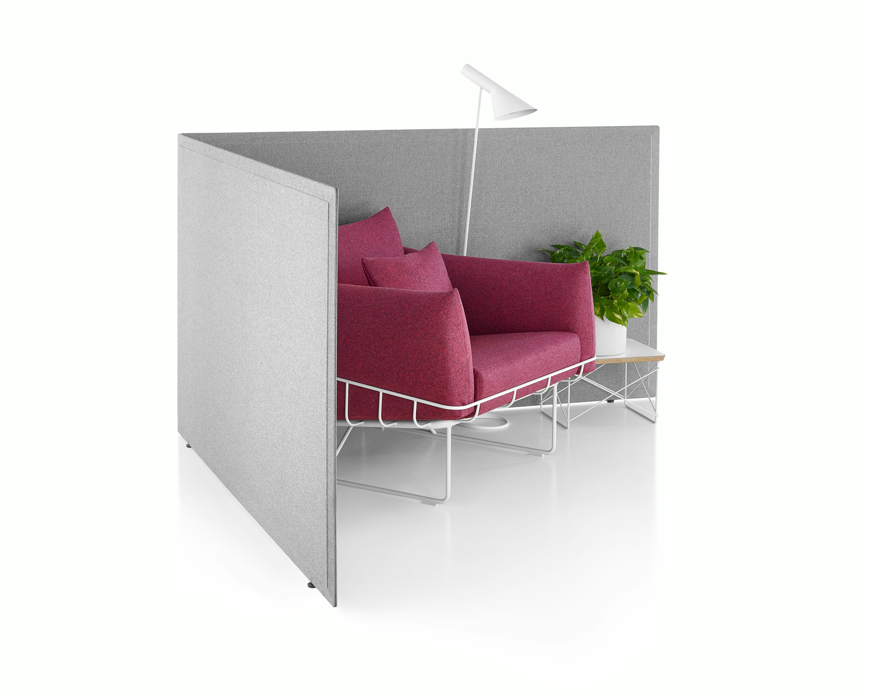 Freestanding Pari Screens with Wireframe Chair