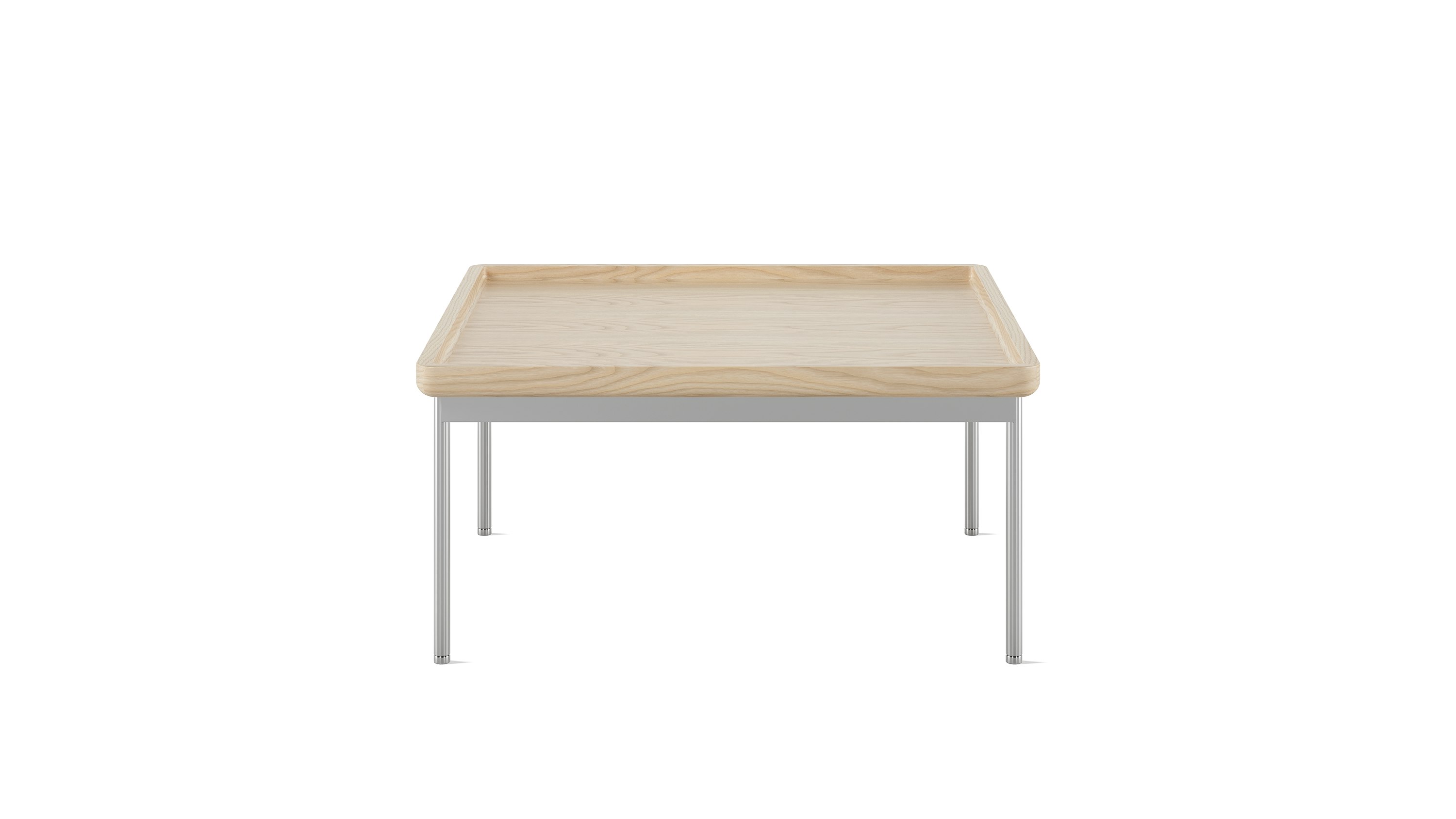 Tuxedo Table - 28 x 28,  White Ash,  Chrome