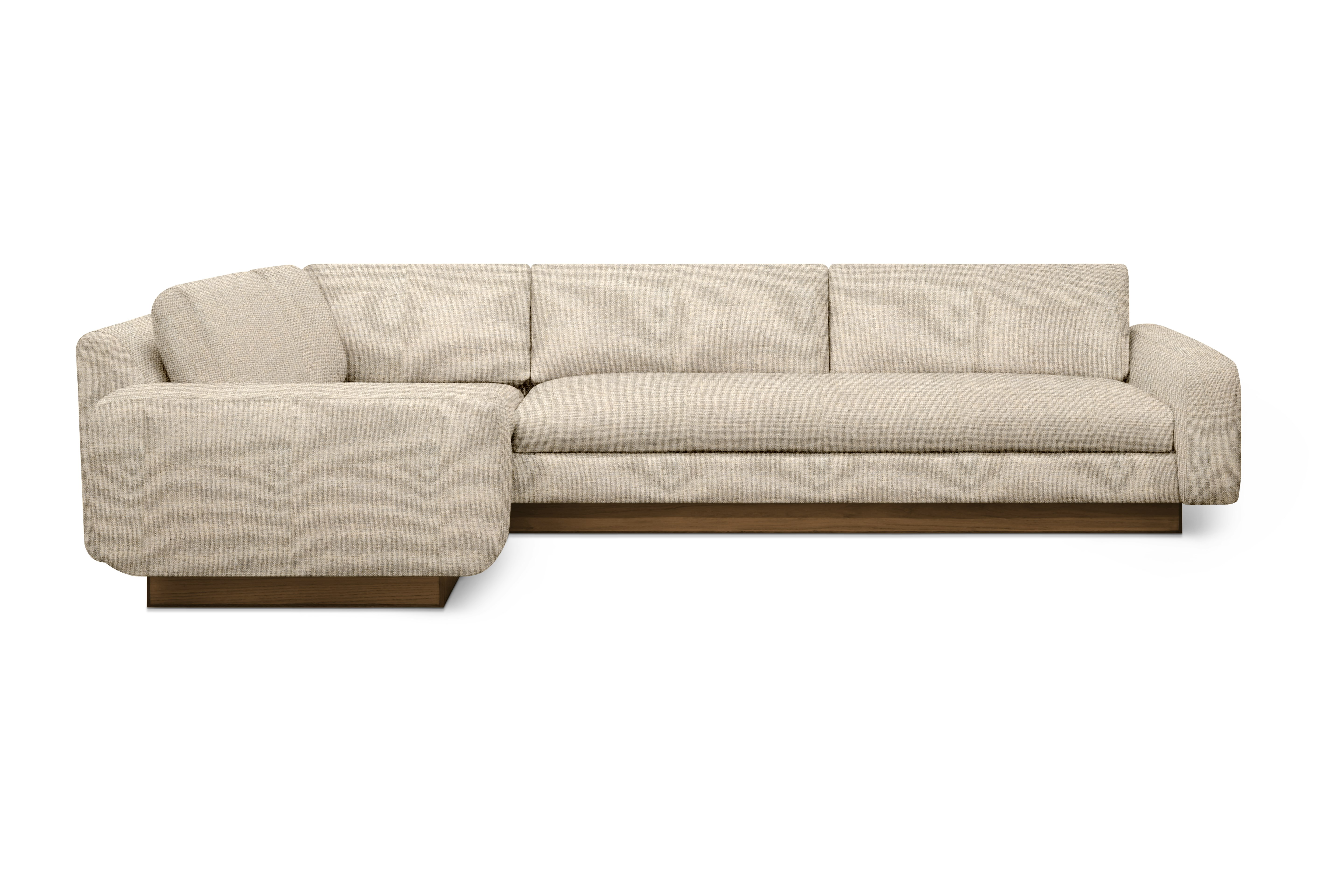 Mesa Corner Sectional - Left,  Amelia,  Bisque,  Walnut