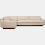 Mesa Corner Sectional - Left,  Amelia,  Bisque,  Walnut