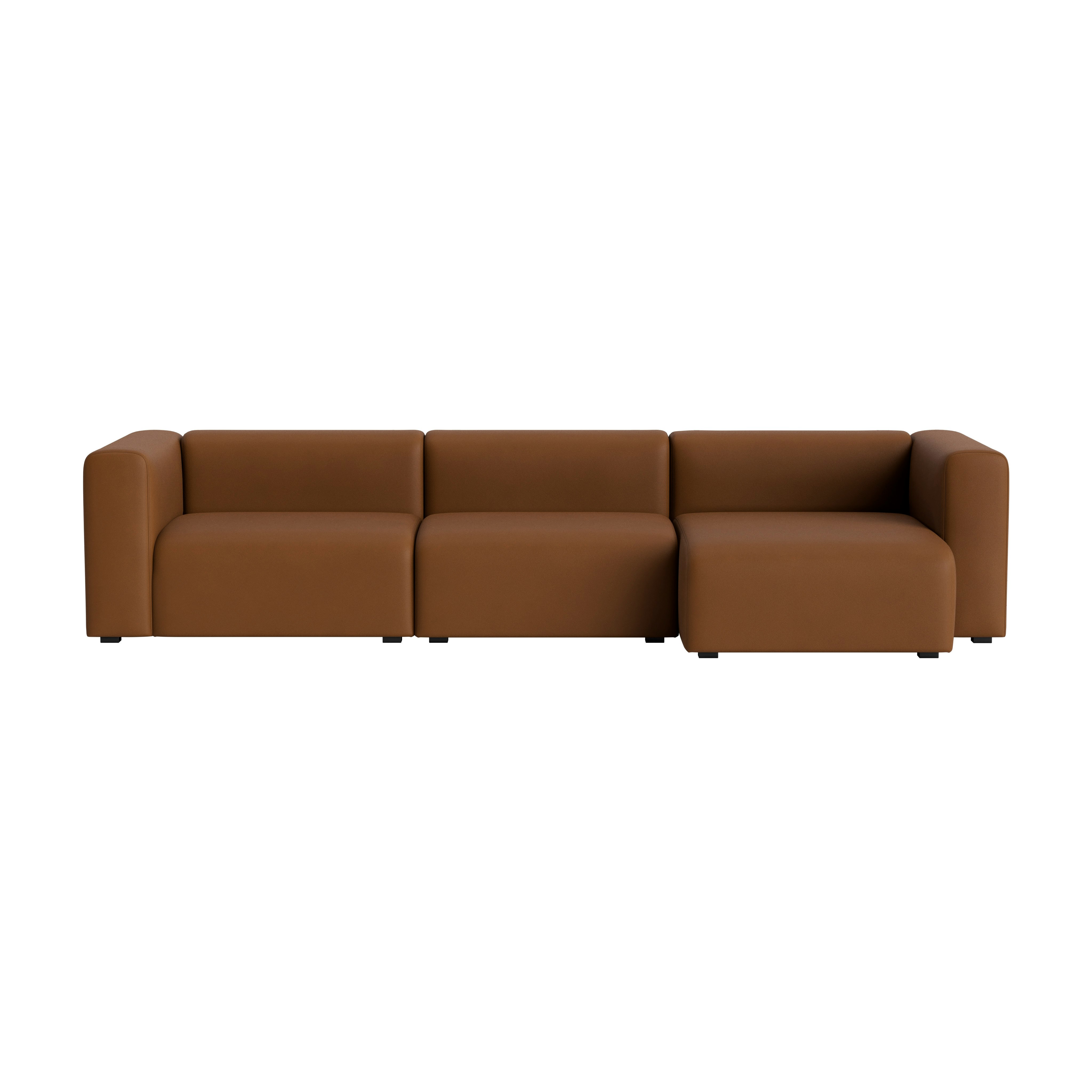 Mags Wide Chaise Sectional - Right, Prone Leather, 017 Ledge