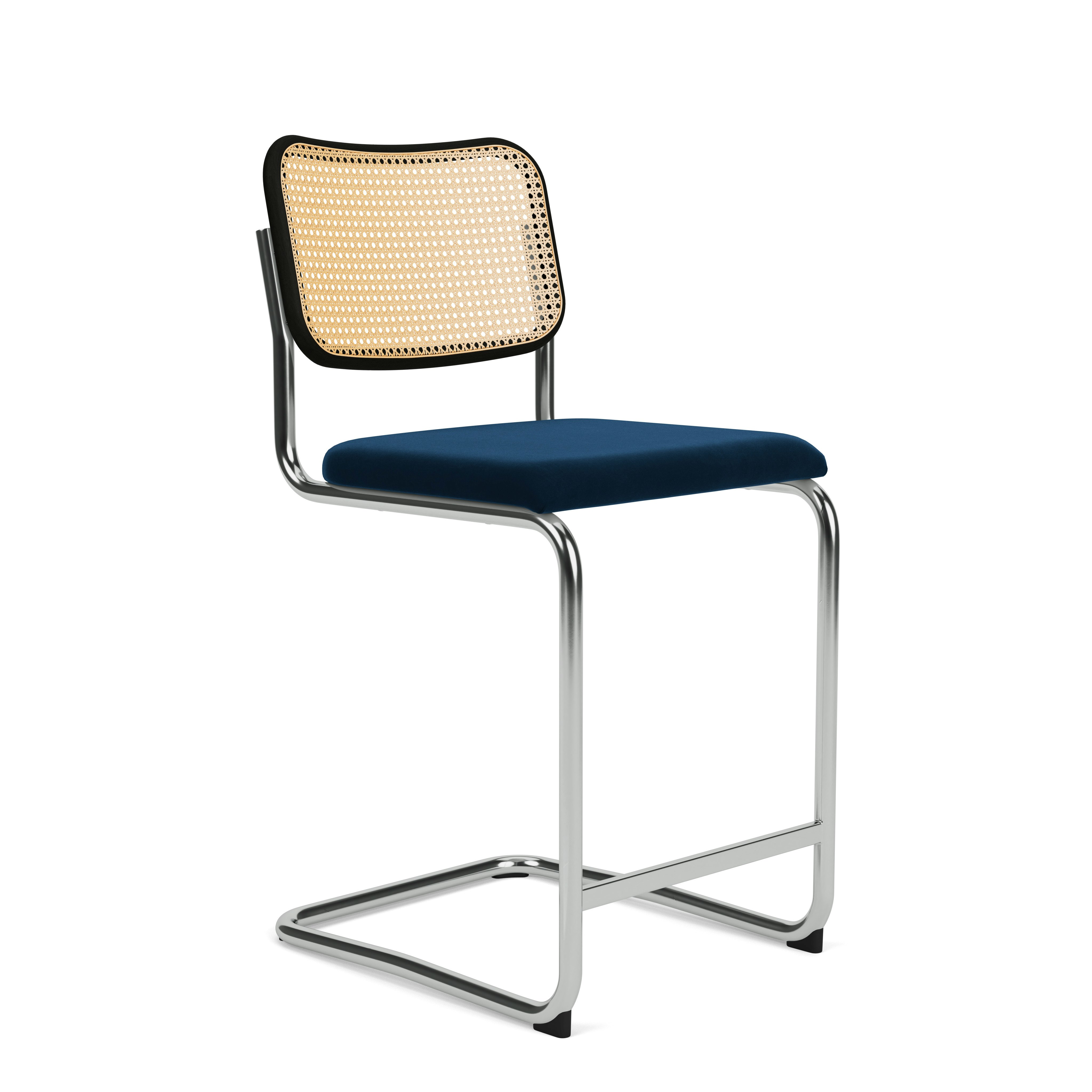 Cesca Stool Upholstered, KnollVelvet, Aviator