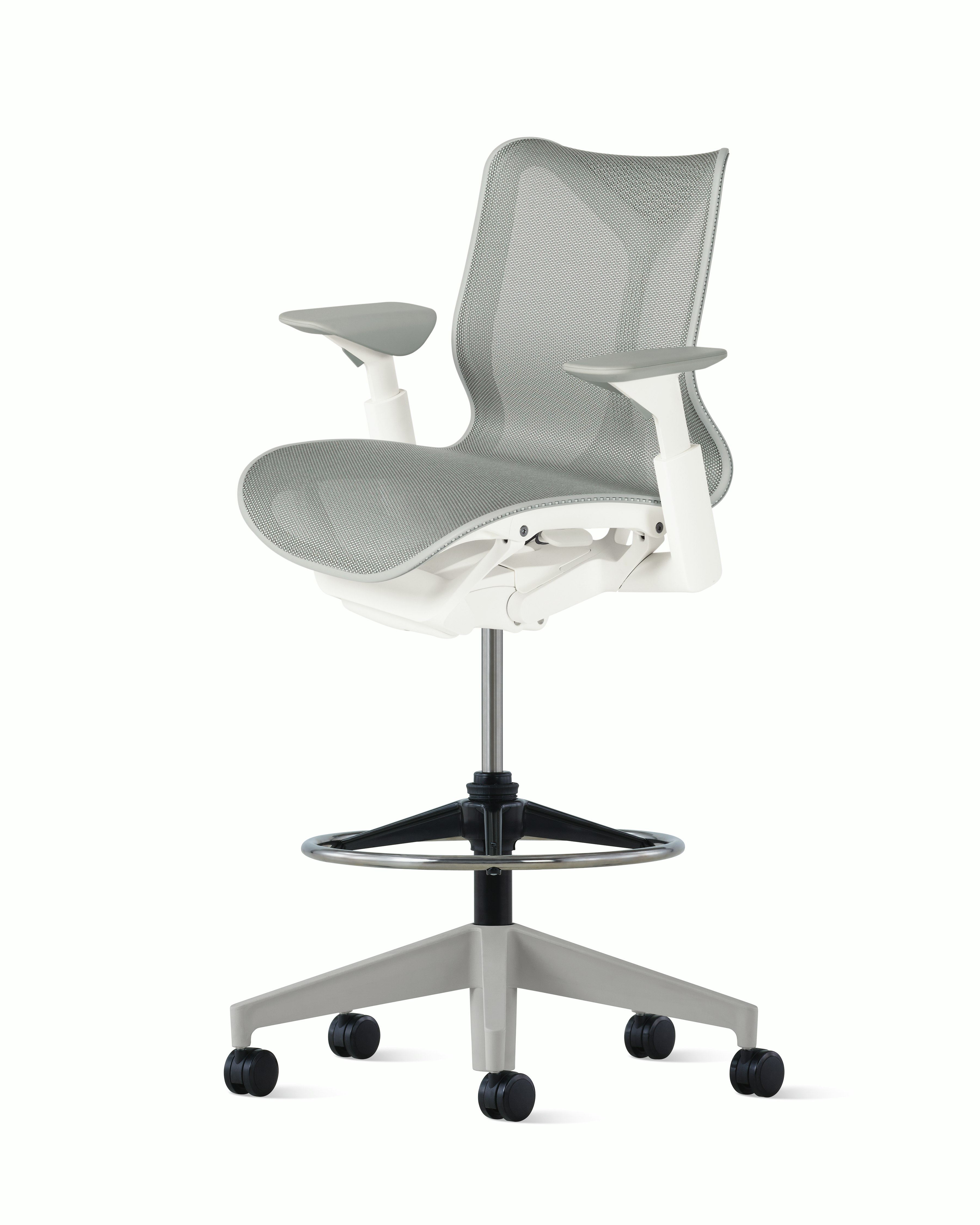 Cosm Stool Low Back Adjustable Arm