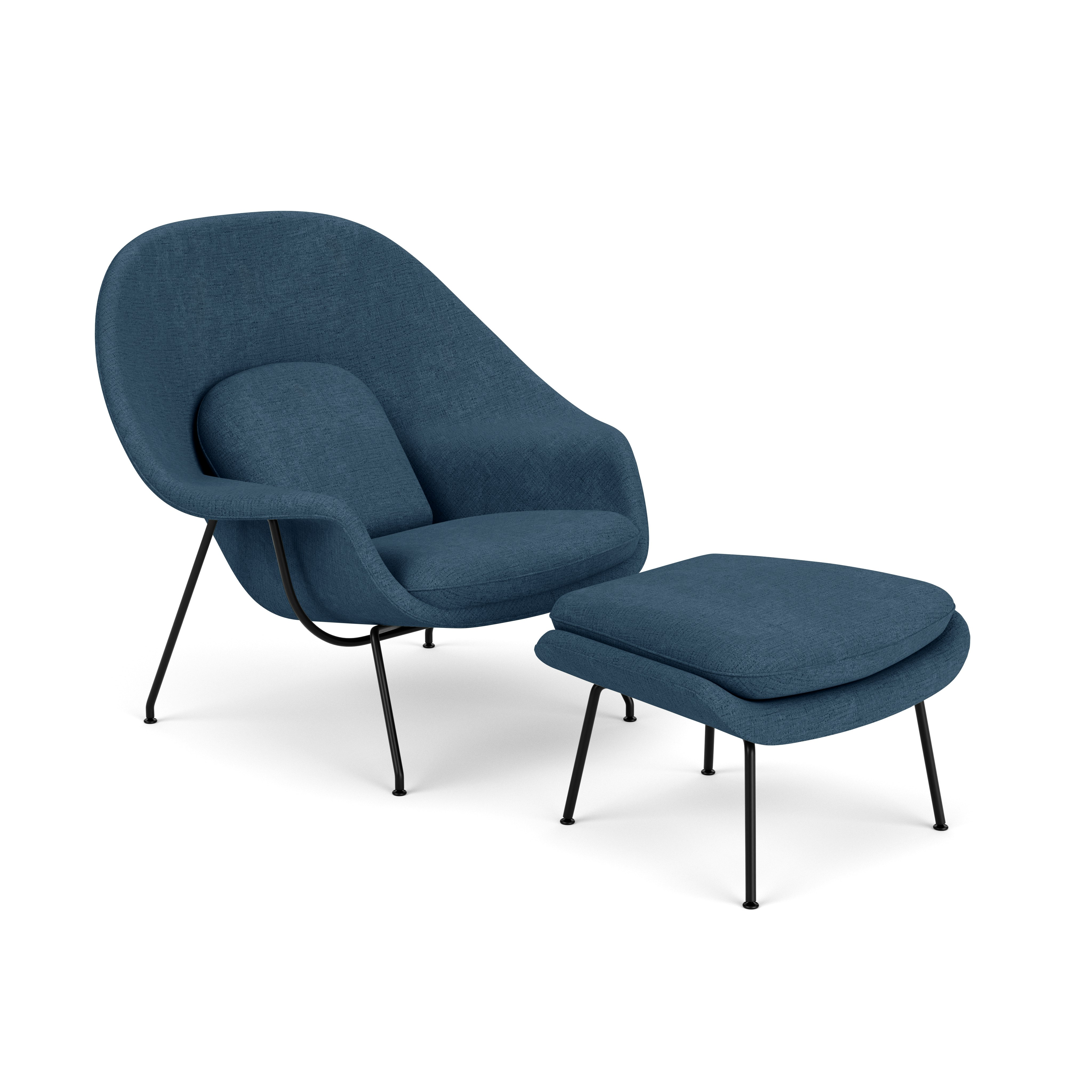 Womb Chair  and  Ottoman - Standard,  Diva,  Songbird,  Black