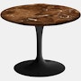 Saarinen Low Side Table - 20",  Round,  Satin Coated Marble,  Espresso,  Black"