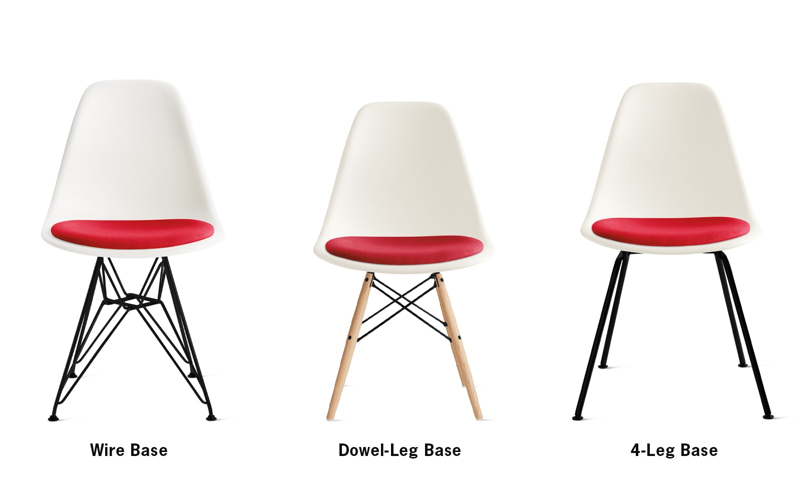 Eames Molded Plastic Side Chair with Seat Pad