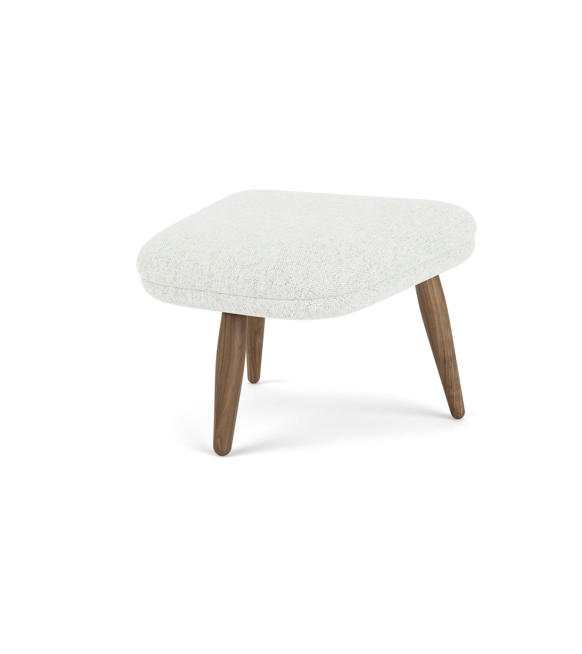Oda Ottoman in Walnut,  Hallingdal 65,  Soft White