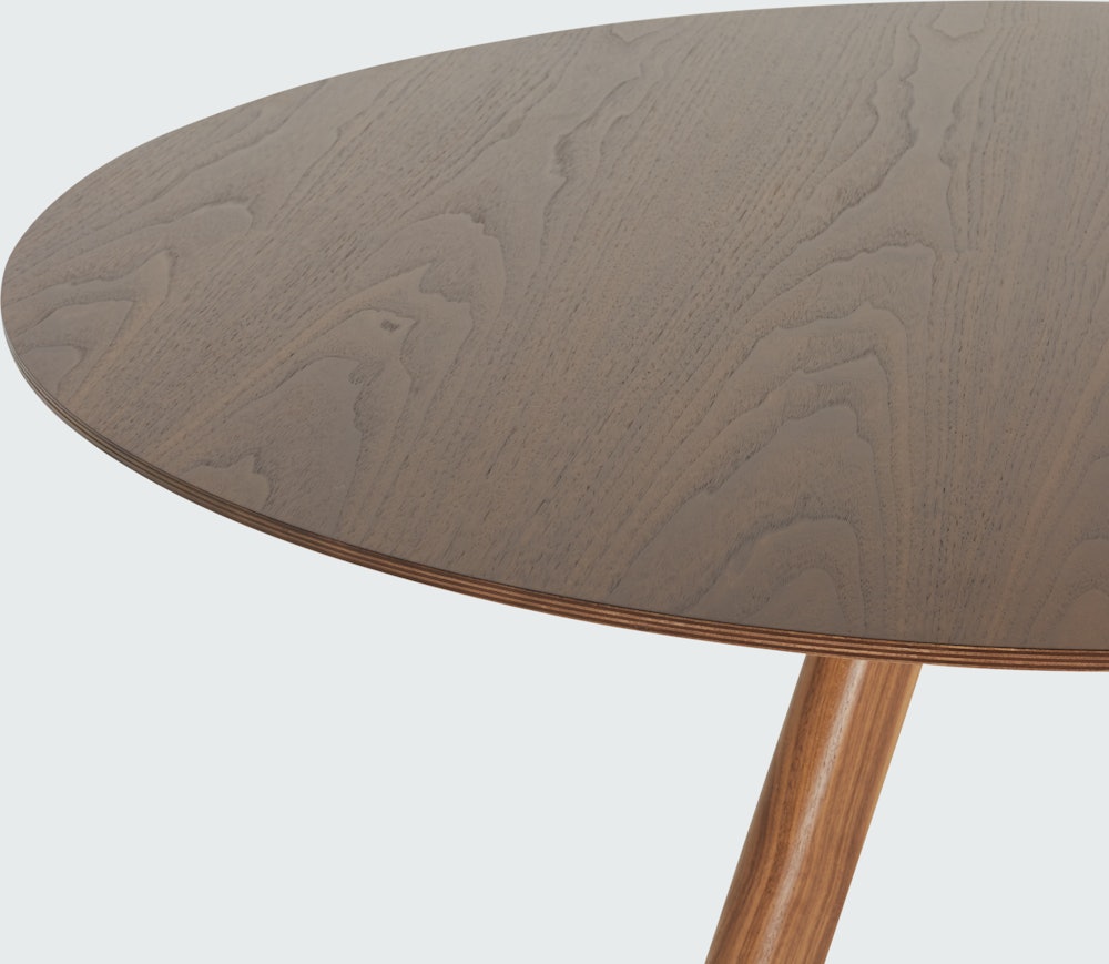 A detail shot of a round Copenhague 20 Dining Table.