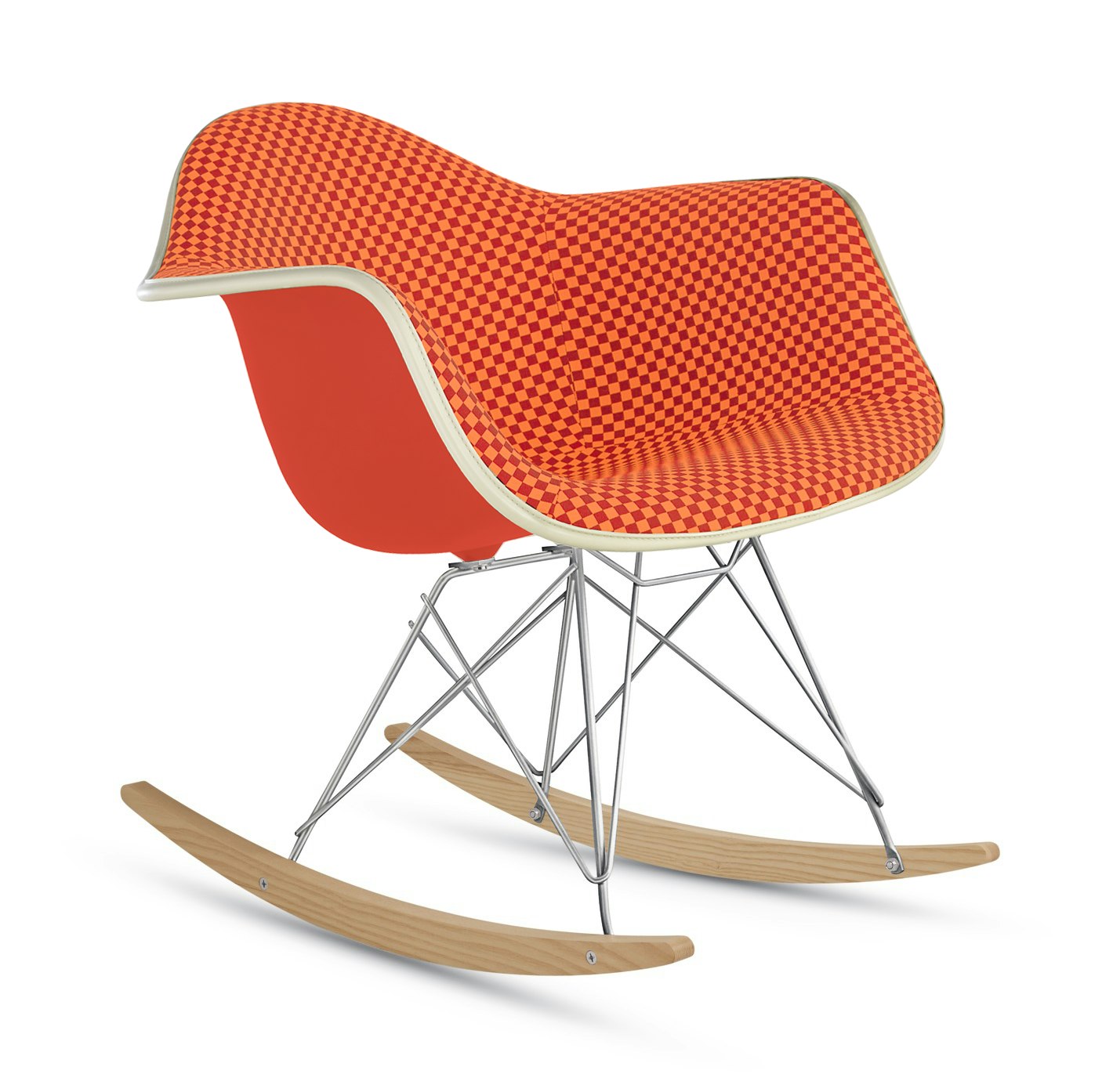 Eames Upholstered Molded Plastic Armchair,  Rocker Base