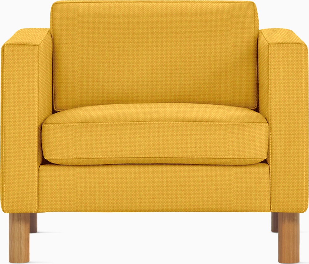 Lispenard Arm Chair in golden color with 6" legs.