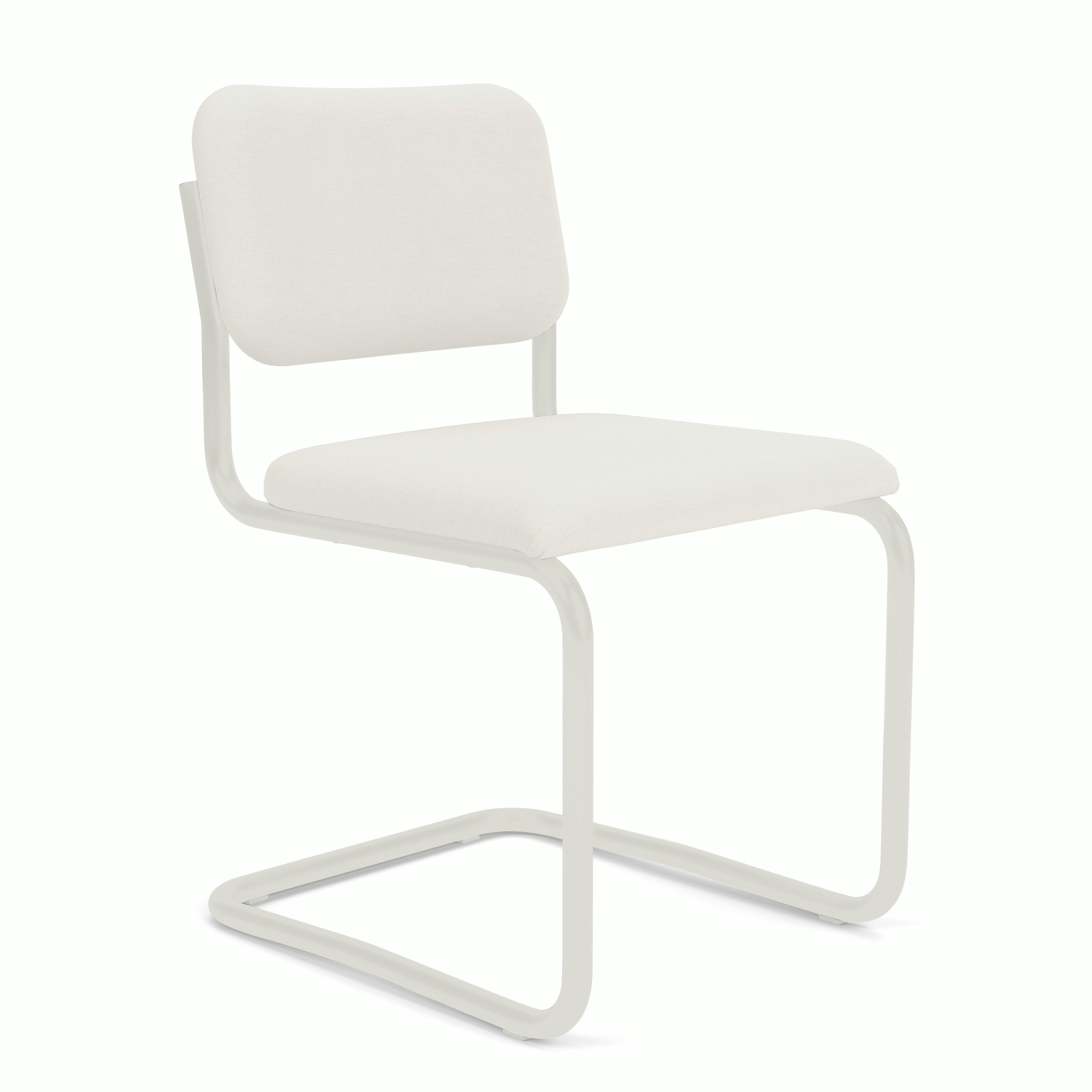 Cesca Upholstered Chair - Side Chair ,  Fully upholstered,   hourglass,  air,  white frame