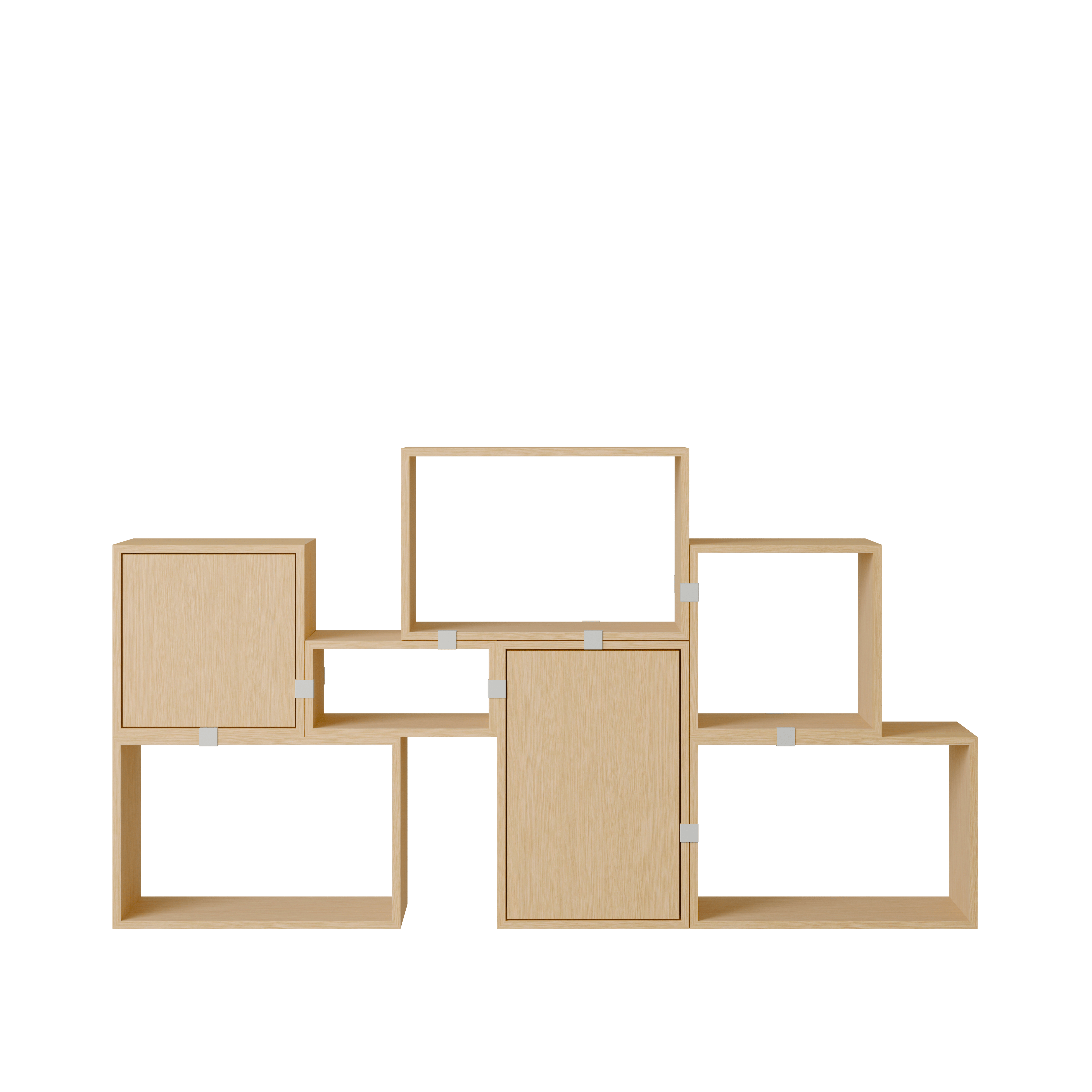 Stacked Storage Bookcase - Configuration 6,  Oak,  No Base