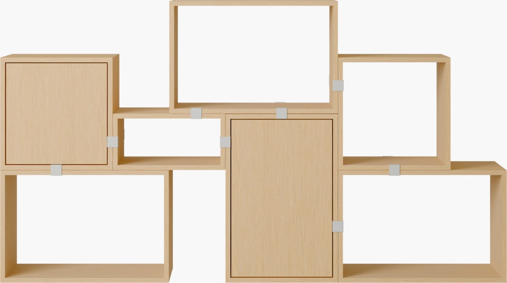 Stacked Storage Bookcase - Configuration 6,  Oak,  No Base