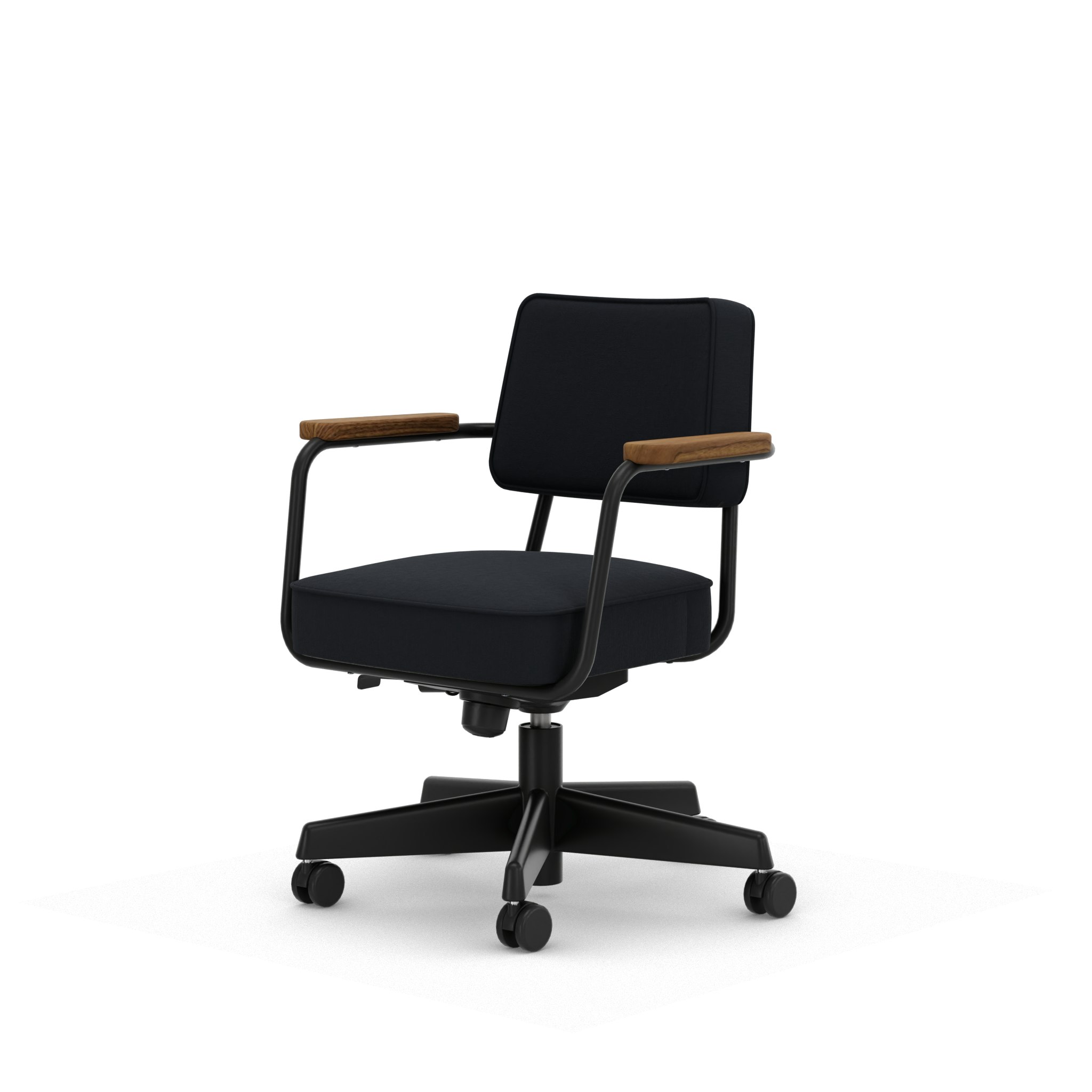Fauteuil Direction Pivotant - Volo,   Night Blue,   Deep Black,   Walnut,   Hard Castor