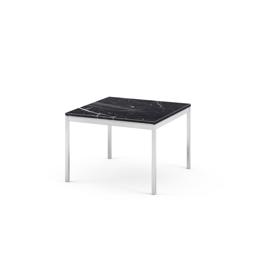 Florence Knoll Square Coffee Table - Standard, 23 x 23, Polished Nero Marquina, Polished Chrome