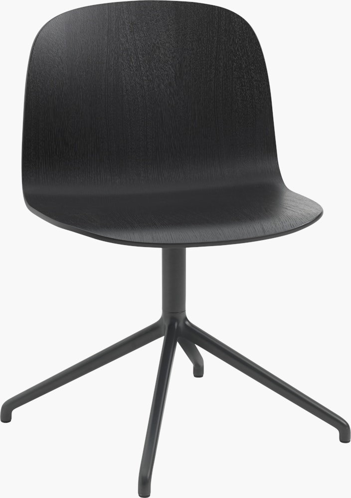 Visu 4 Point Swivel Side Chair, Black