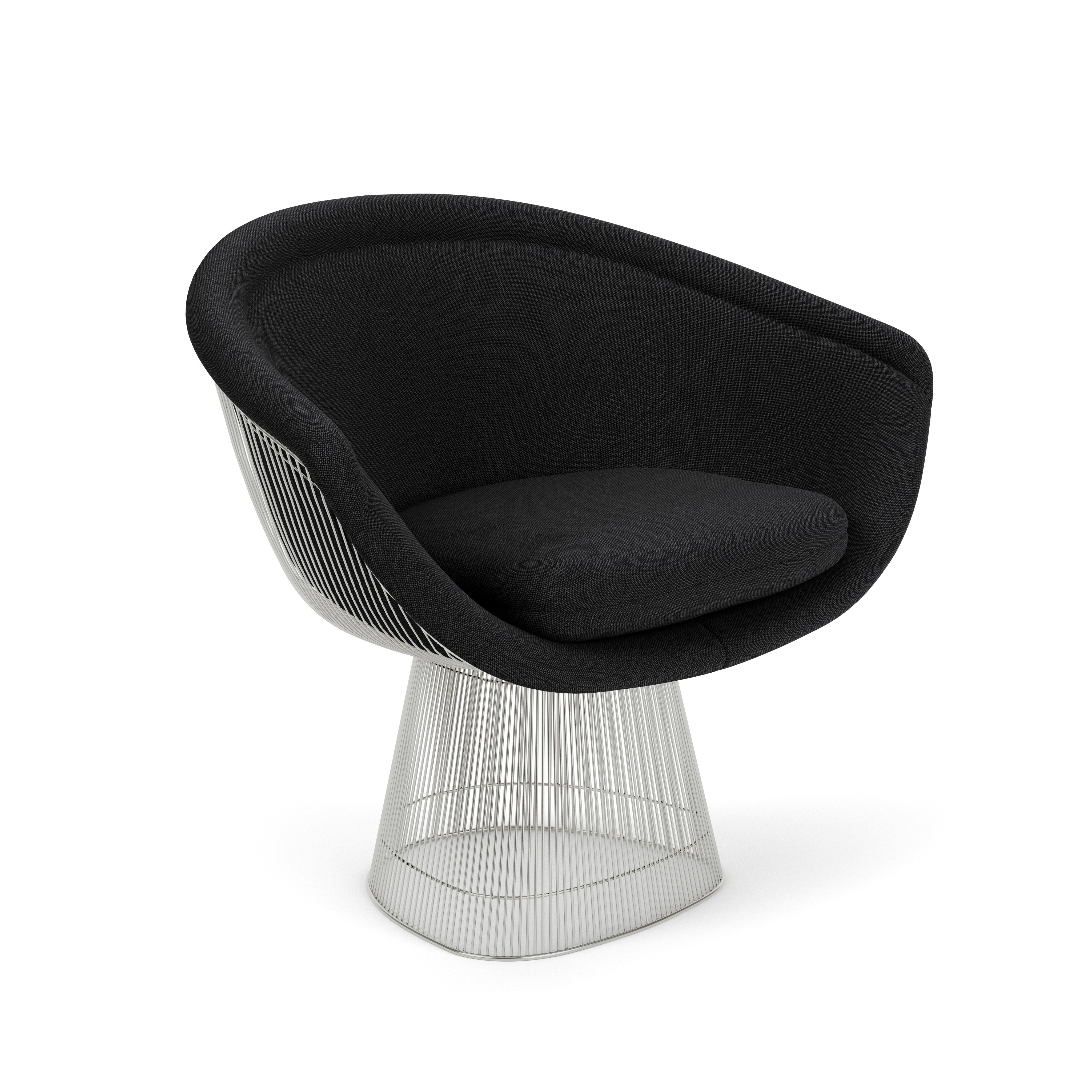 Platner Lounge Chair - Polished Nickel,  Hourglass,  Caviar