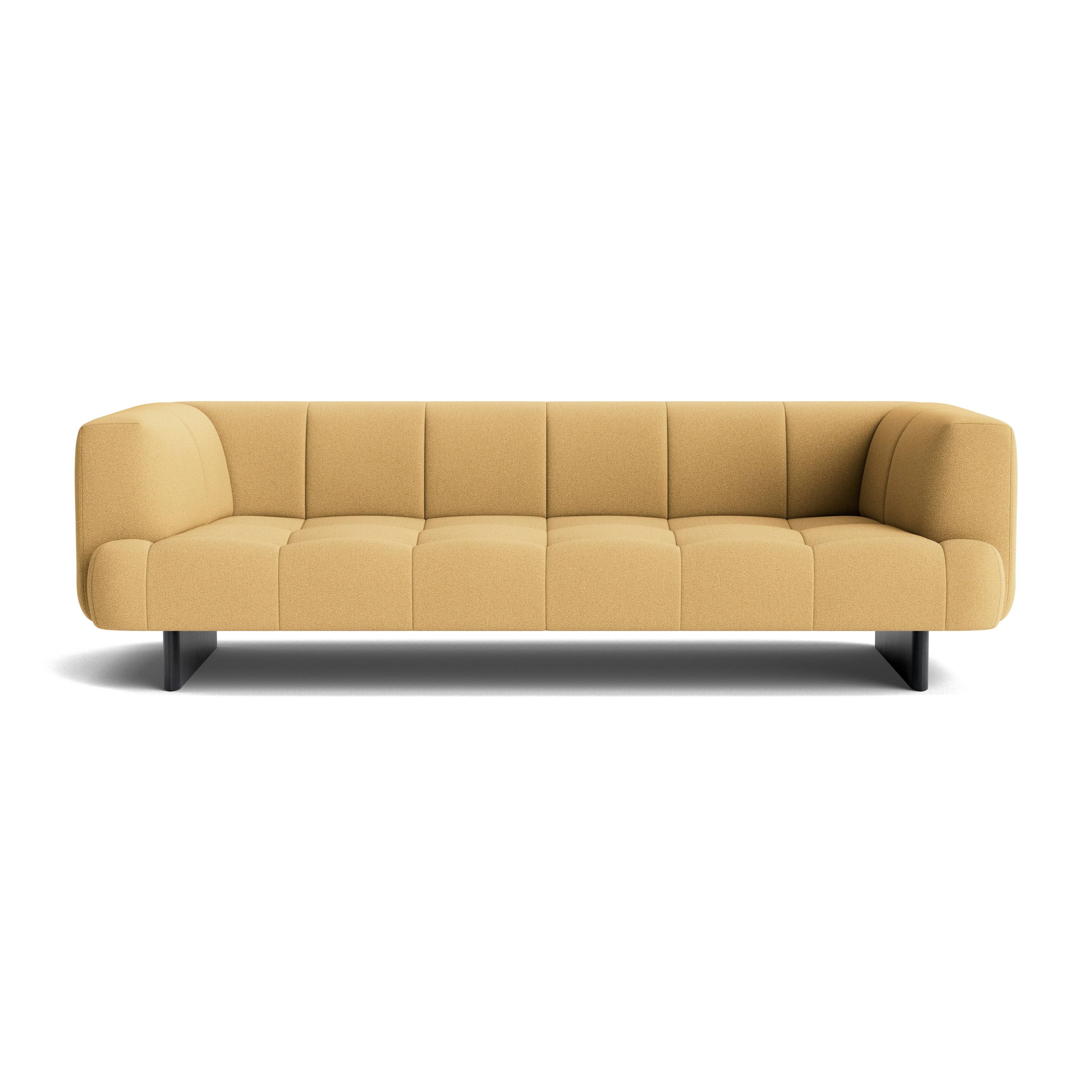 Quilton Lift Sofa - 3-Seat Sofa, Olavi, 15 Mustard / White, Black Lacquered Oak