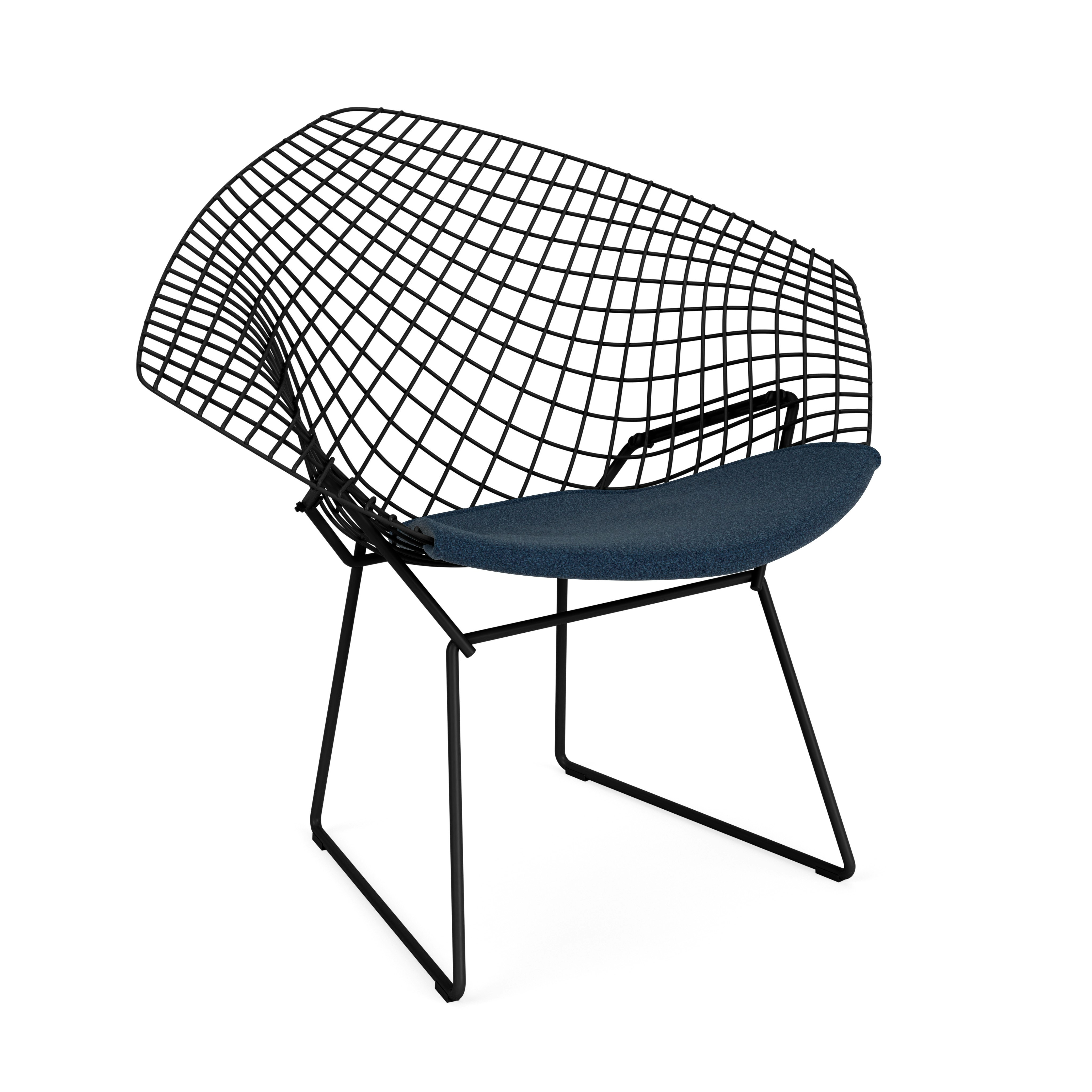 Bertoia Diamond Chair, Black, Seat Pad, Classic Boucle, Arcane