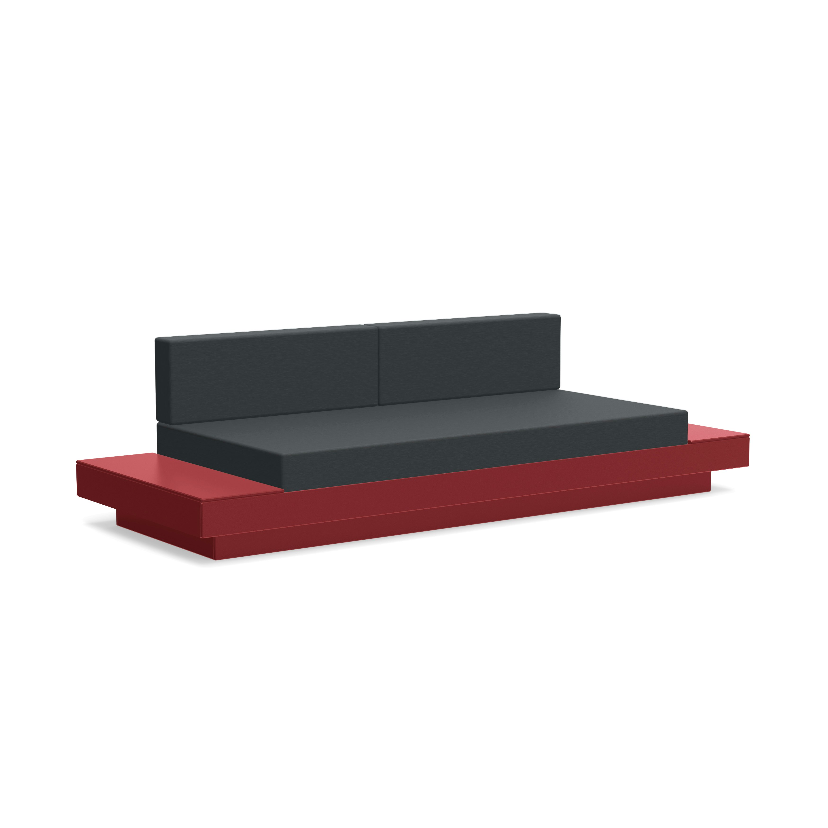 Platform One Sofa with Tables - Two Tables,  Chili,  Cast Charcoal