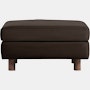 Lispenard Ottoman  in java brown leather with 4" legs.