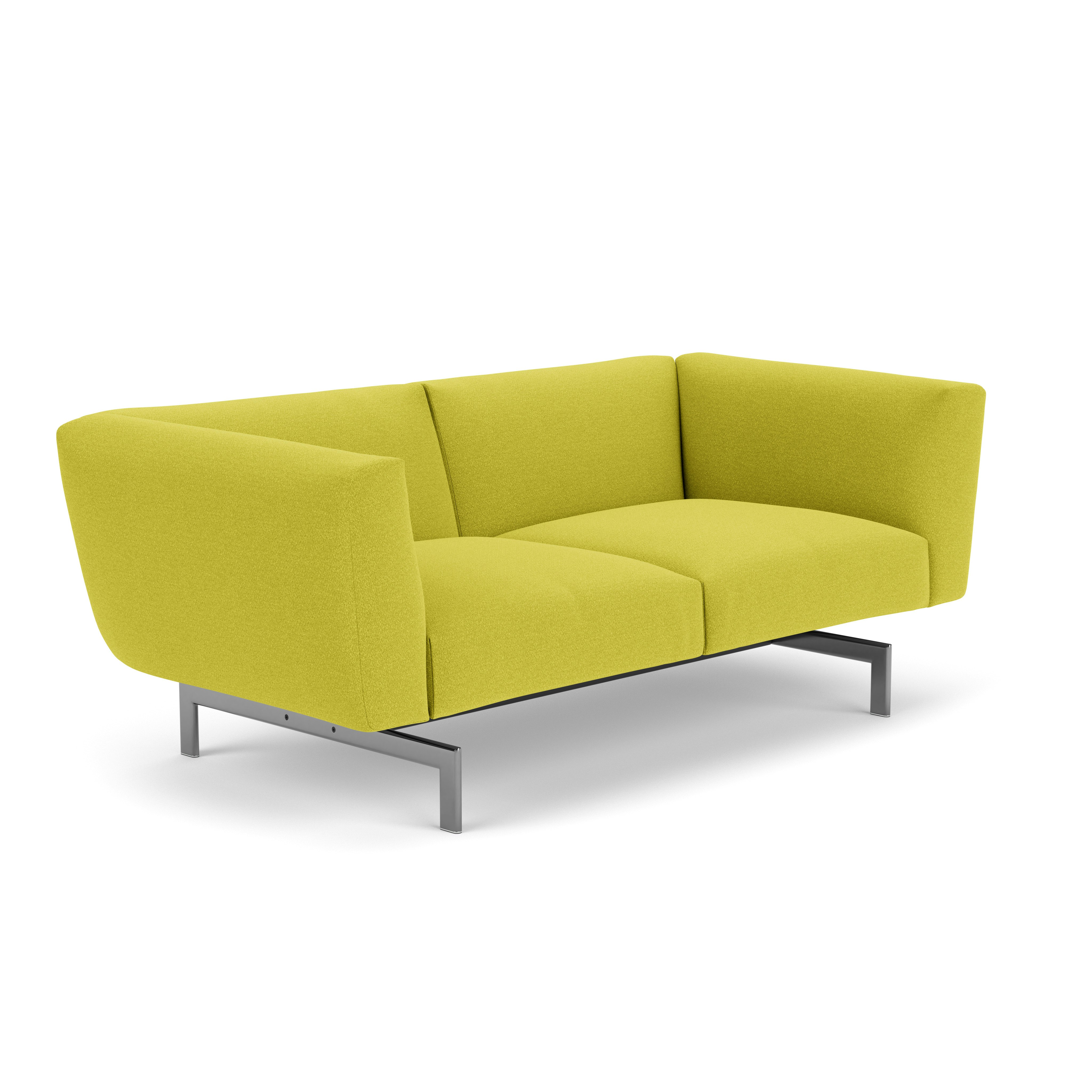 Avio Sofa - Two Seater, Classic Boucle, Chartreuse, Polished Chrome