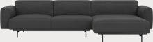 In Situ Sectional - Chaise Lounge,  Right,  3 Seater,  Prescott Leather,  Black,  Black