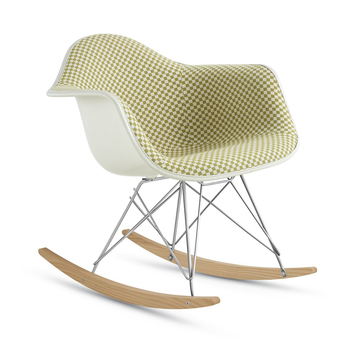Eames Upholstered Molded Plastic Armchair,  Rocker Base
