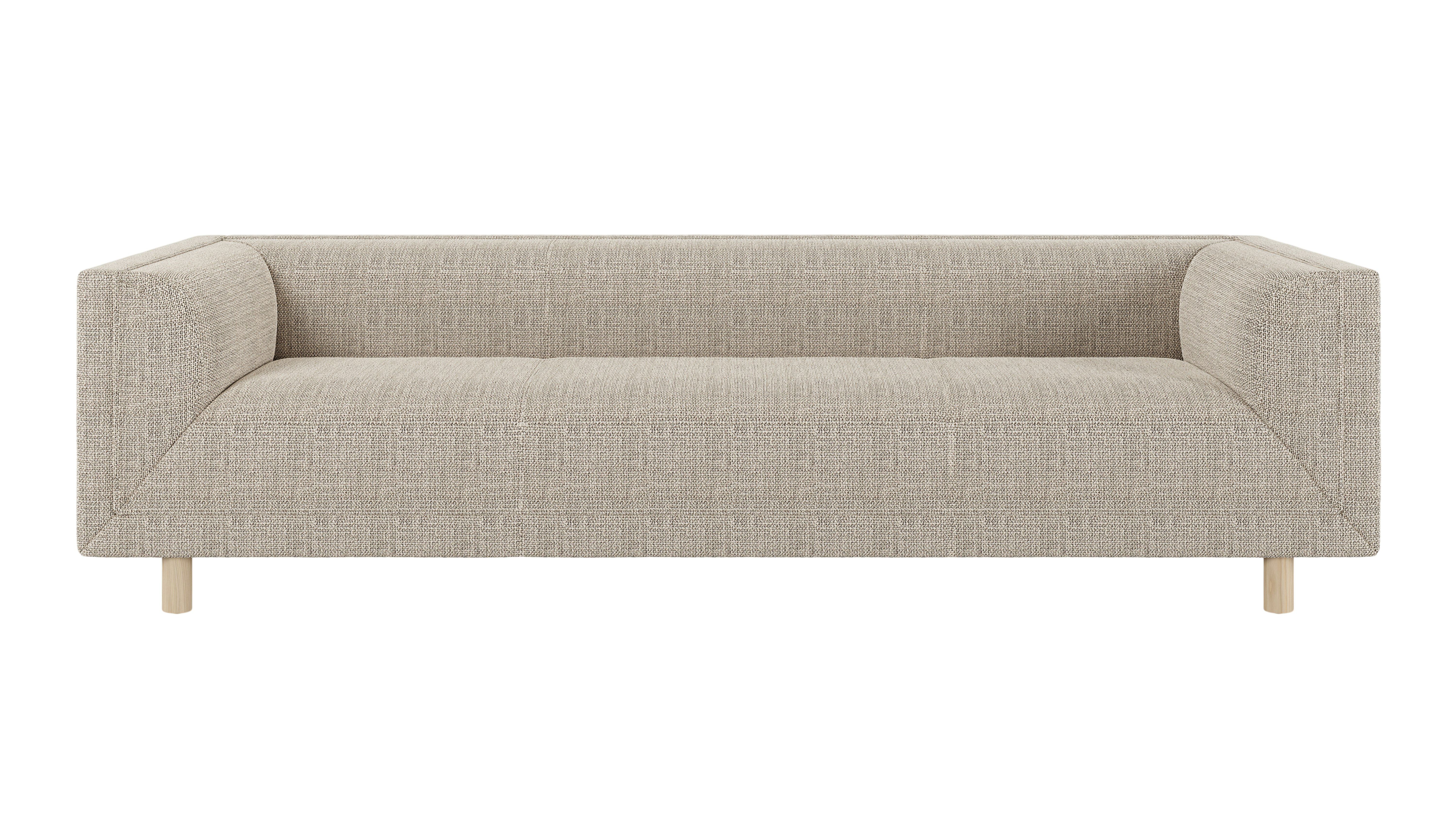 Rolled Arm Sofa 96,  Capri,  Stone,  White Ash