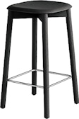 A front angle view of the Soft Edge Counter Stool in black.