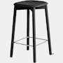 A front angle view of the Soft Edge 82 Counter Stool in black.
