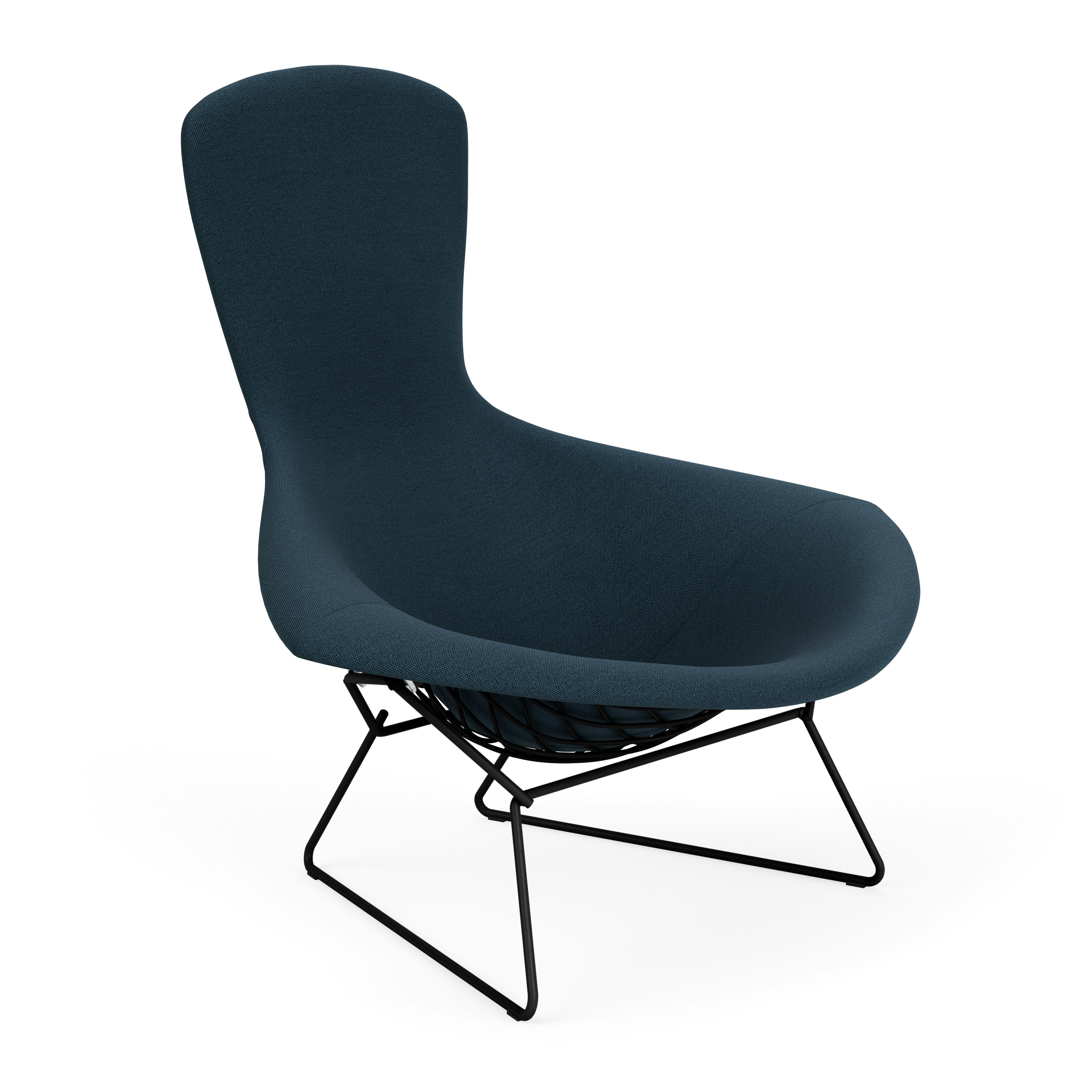 Bertoia Bird Lounge Chair, Black, Full Cover, Hourglass, Indigo